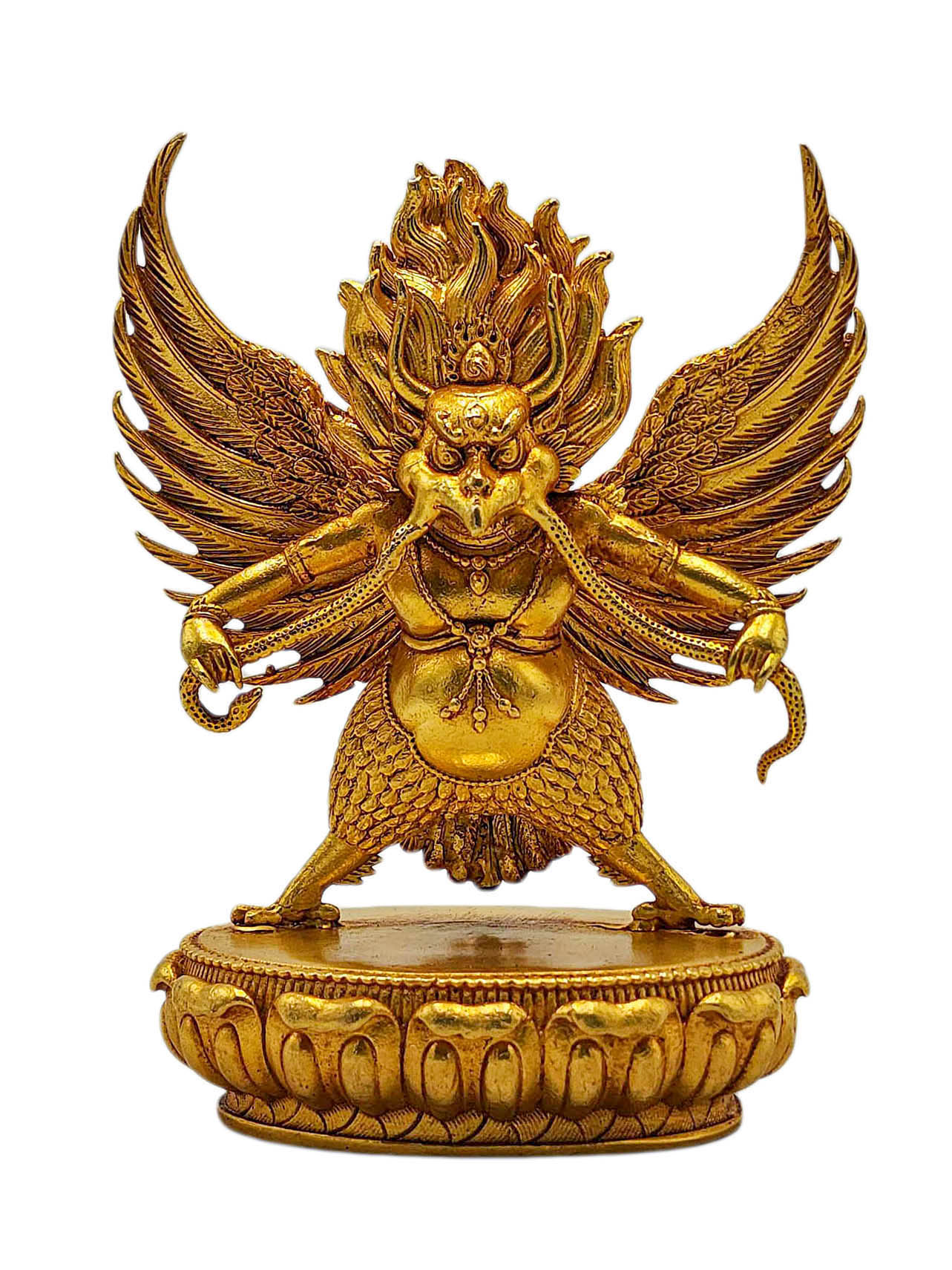 [garuda]. Buddhist Miniature Statue, [gold Plated]