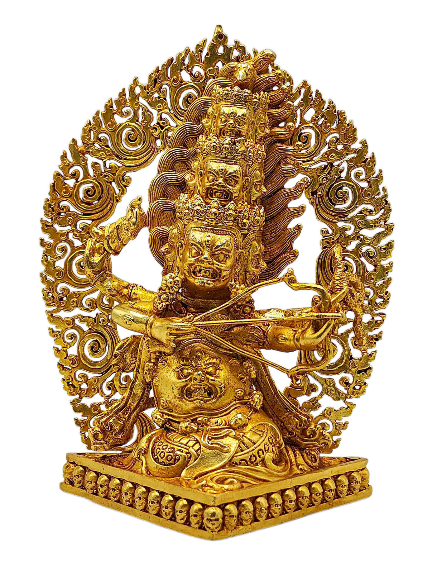 [rahula]. Buddhist Miniature Statue, [full Gold Plated]