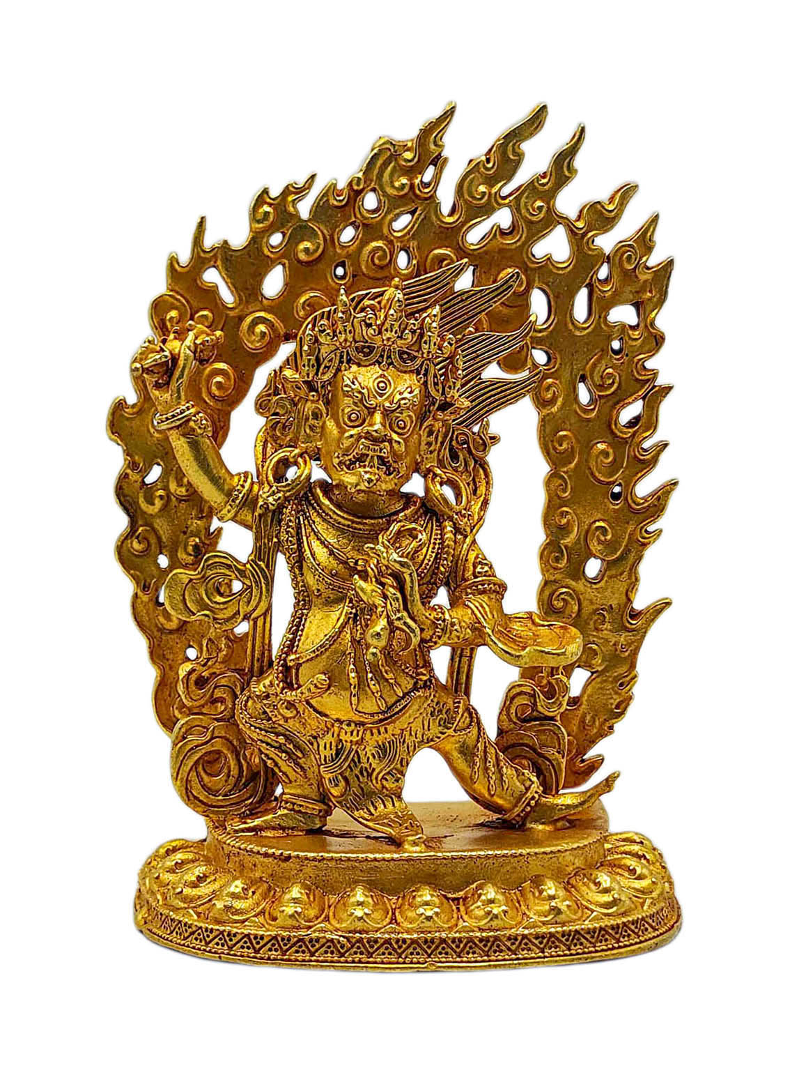 [vajrapani]. Buddhist Miniature Statue, [full Gold Plated]