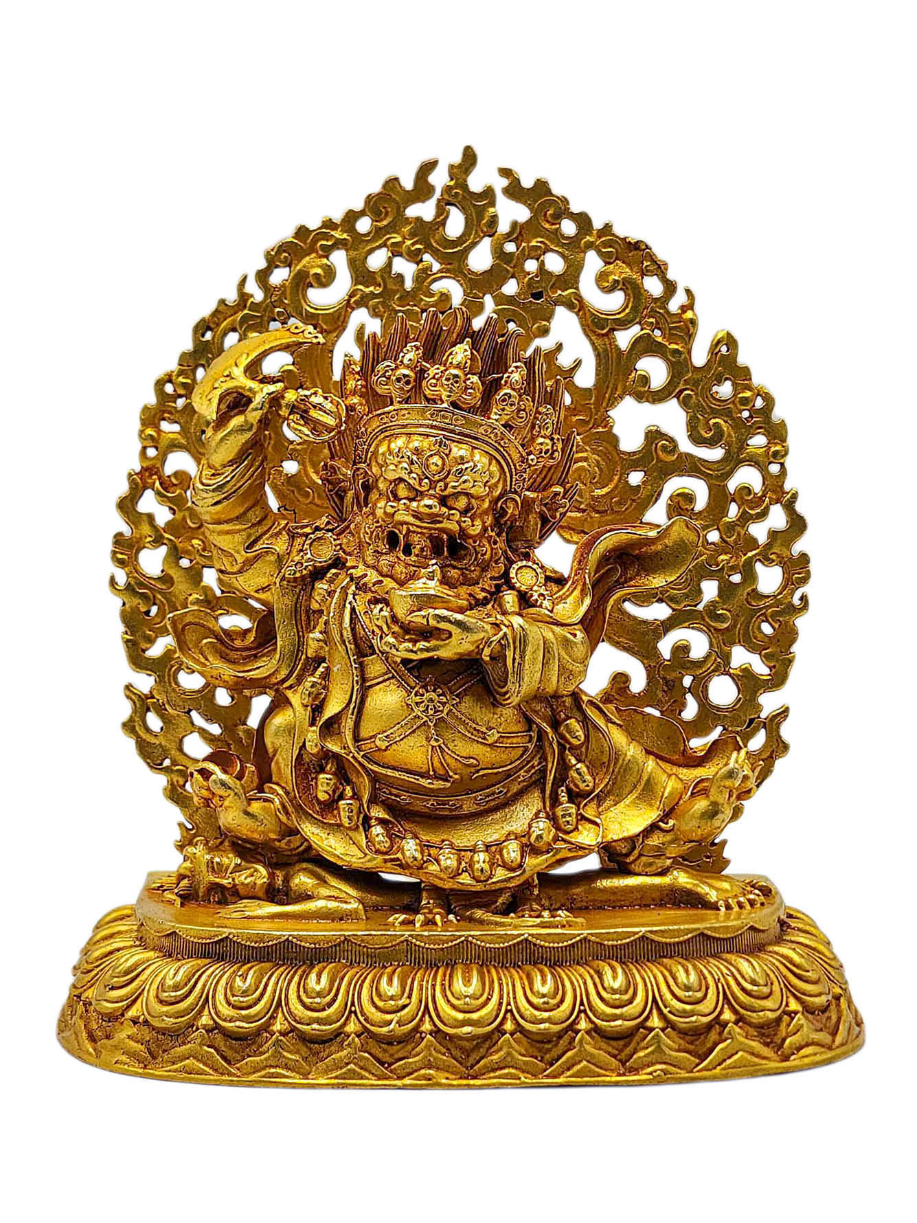 [kajupa Mahakala]. Buddhist Miniature Statue, [full Gold Plated]