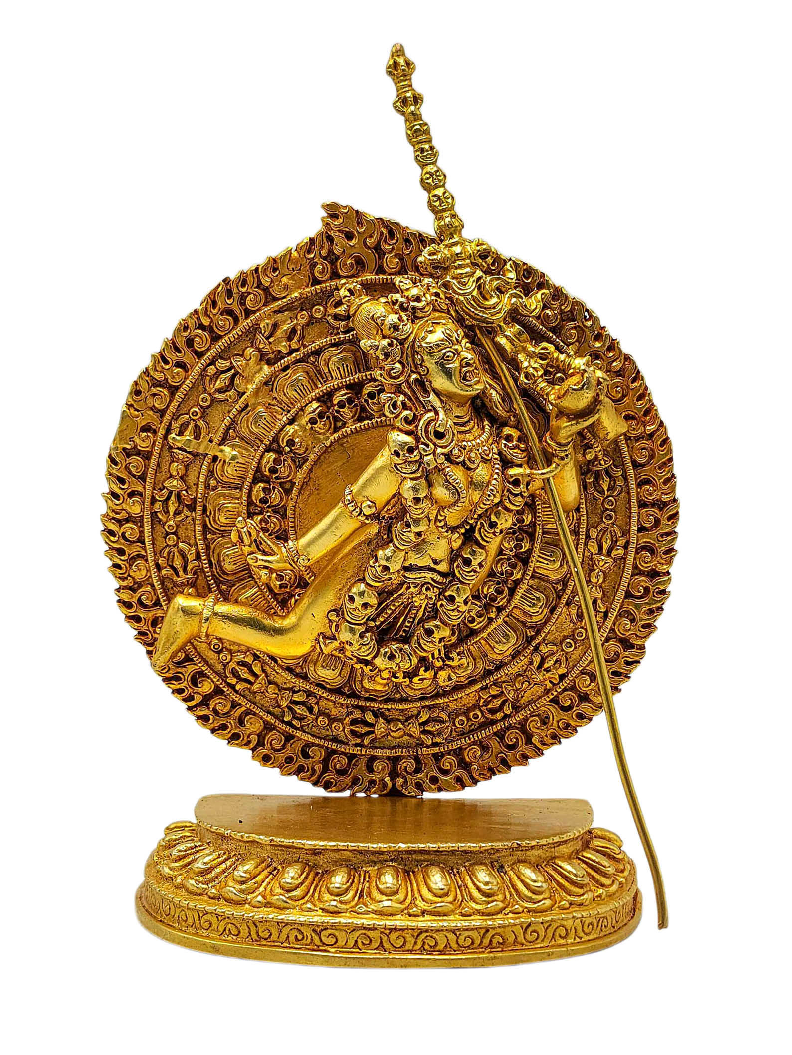 [akash Yogini], Buddhist Miniature Statue, [gold Plated]