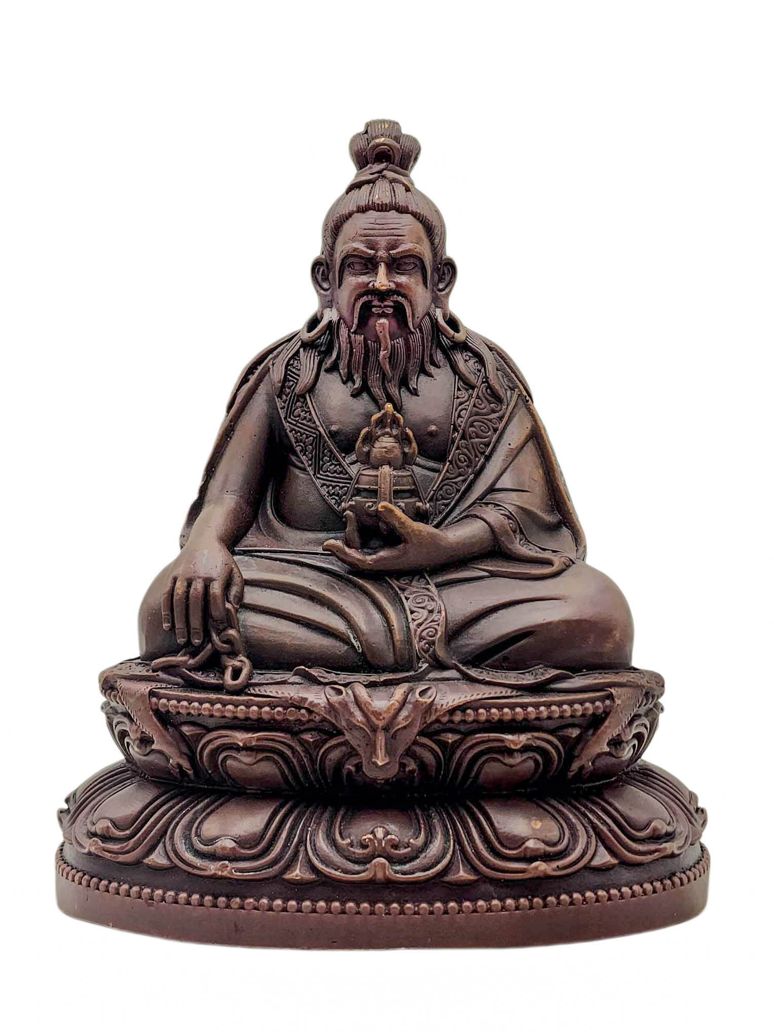 [thangtong Gyalpo], Buddhist Miniature Statue, [chocolate Oxidized]