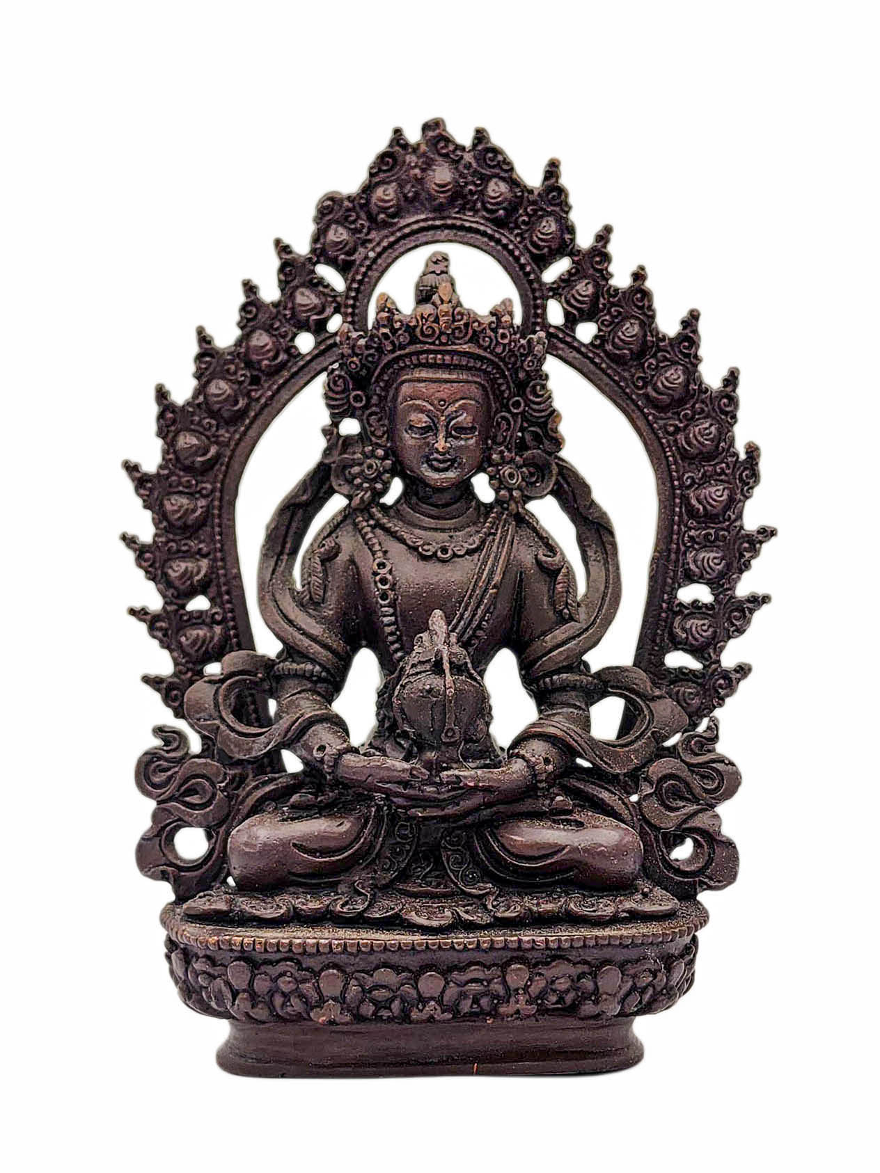 [aparimita], Buddhist Miniature Statue, [chocolate Oxidized]