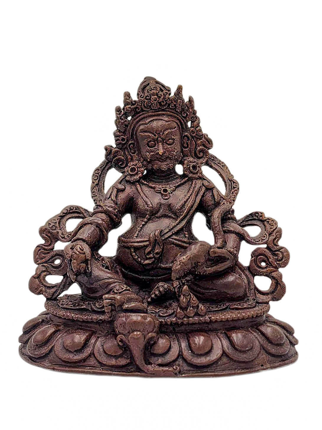 [yellow Jambhala], Buddhist Miniature Statue, [chocolate Oxidized]