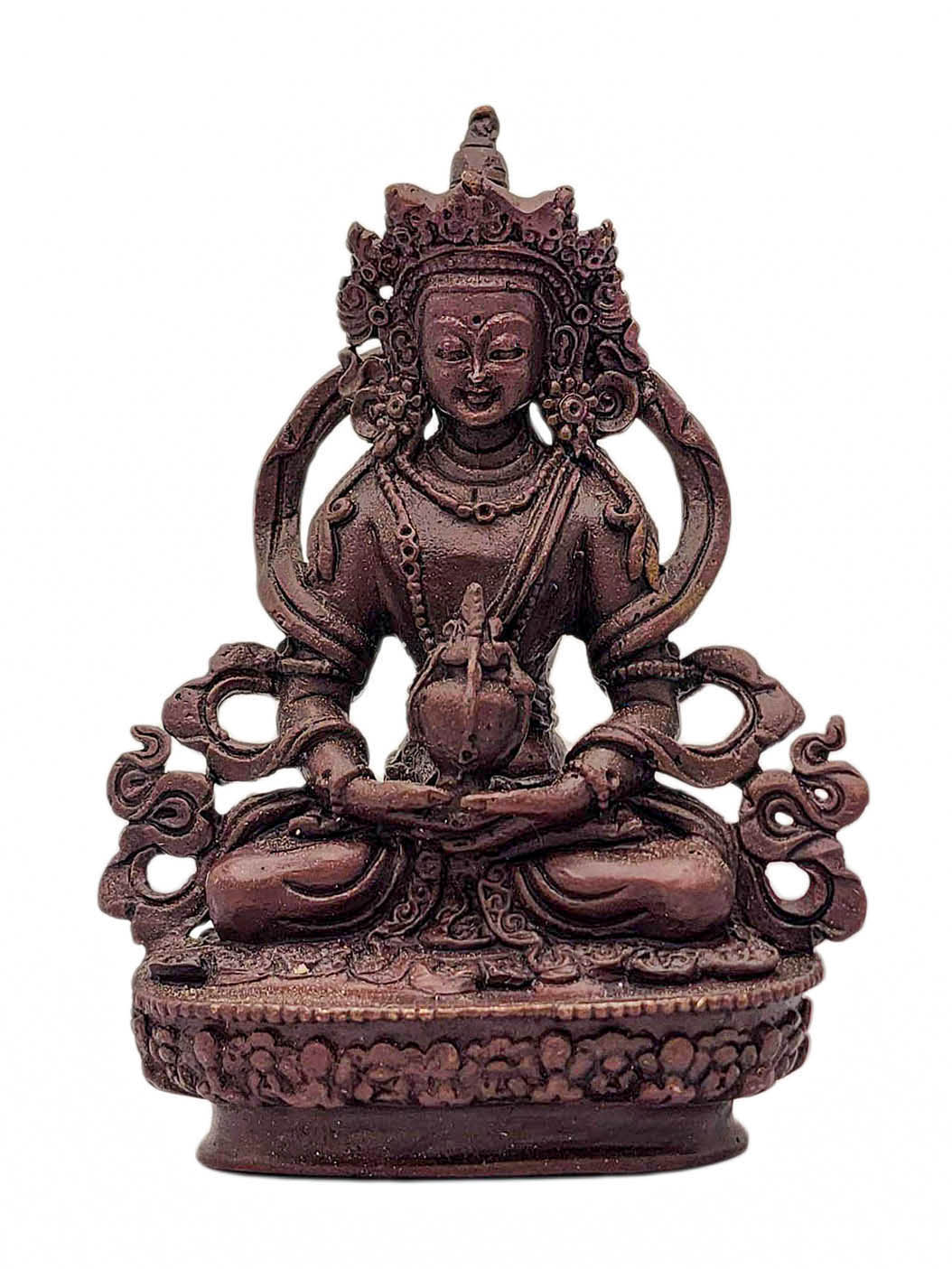 [aparimita], Buddhist Miniature Statue, [chocolate Oxidized]