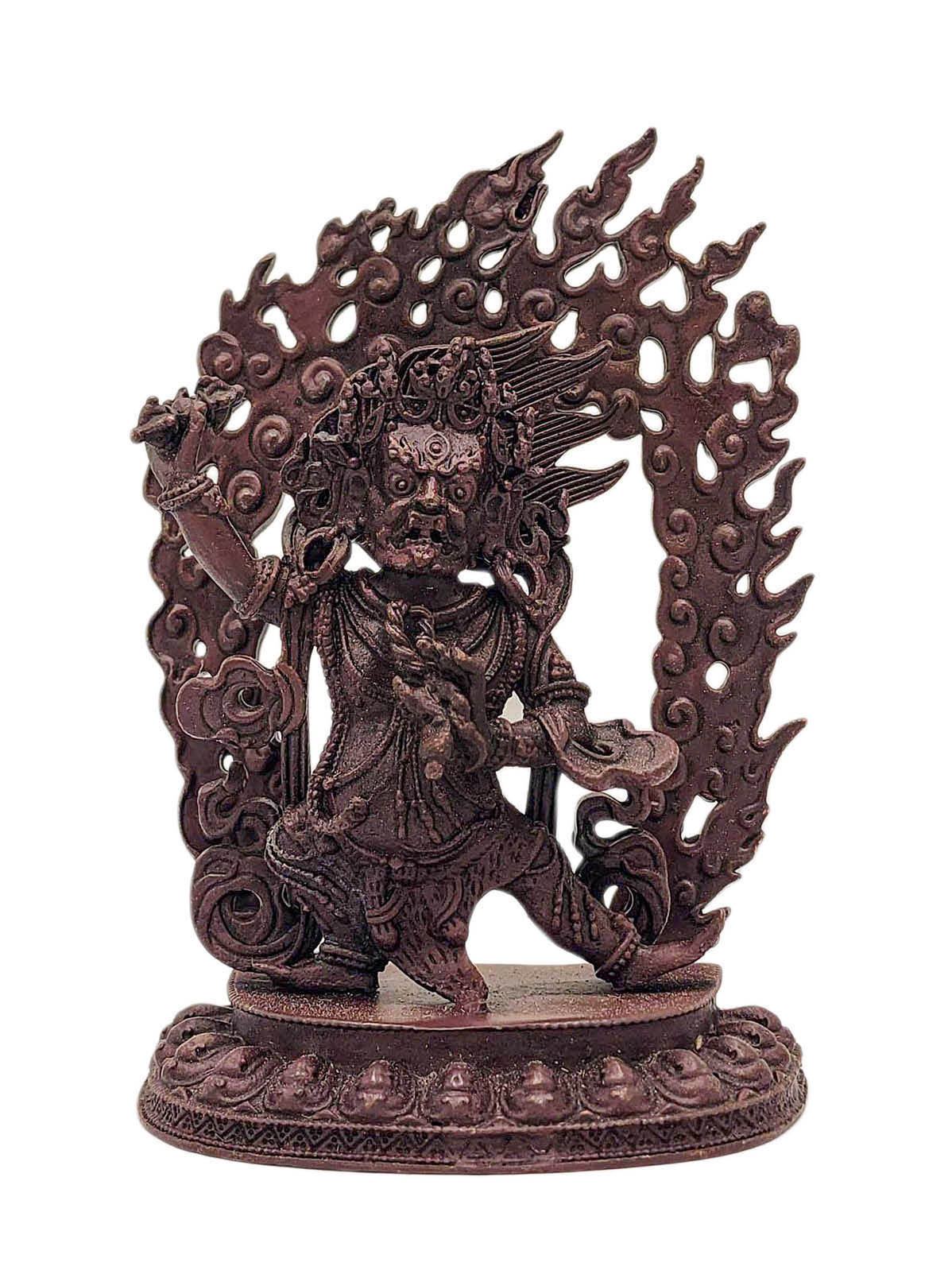 [vajrapani], Buddhist Miniature Statue, [chocolate Oxidized]