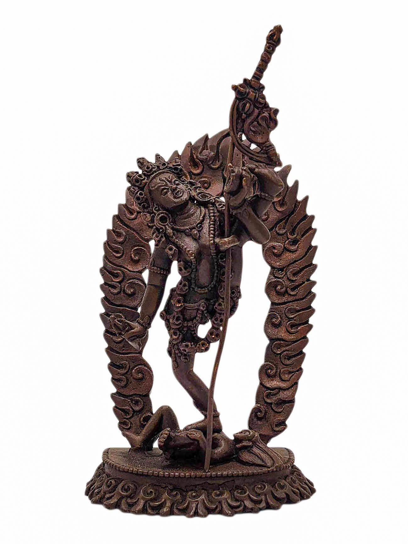 [akash Yogini], Buddhist Miniature Statue, [chocolate Oxidized]