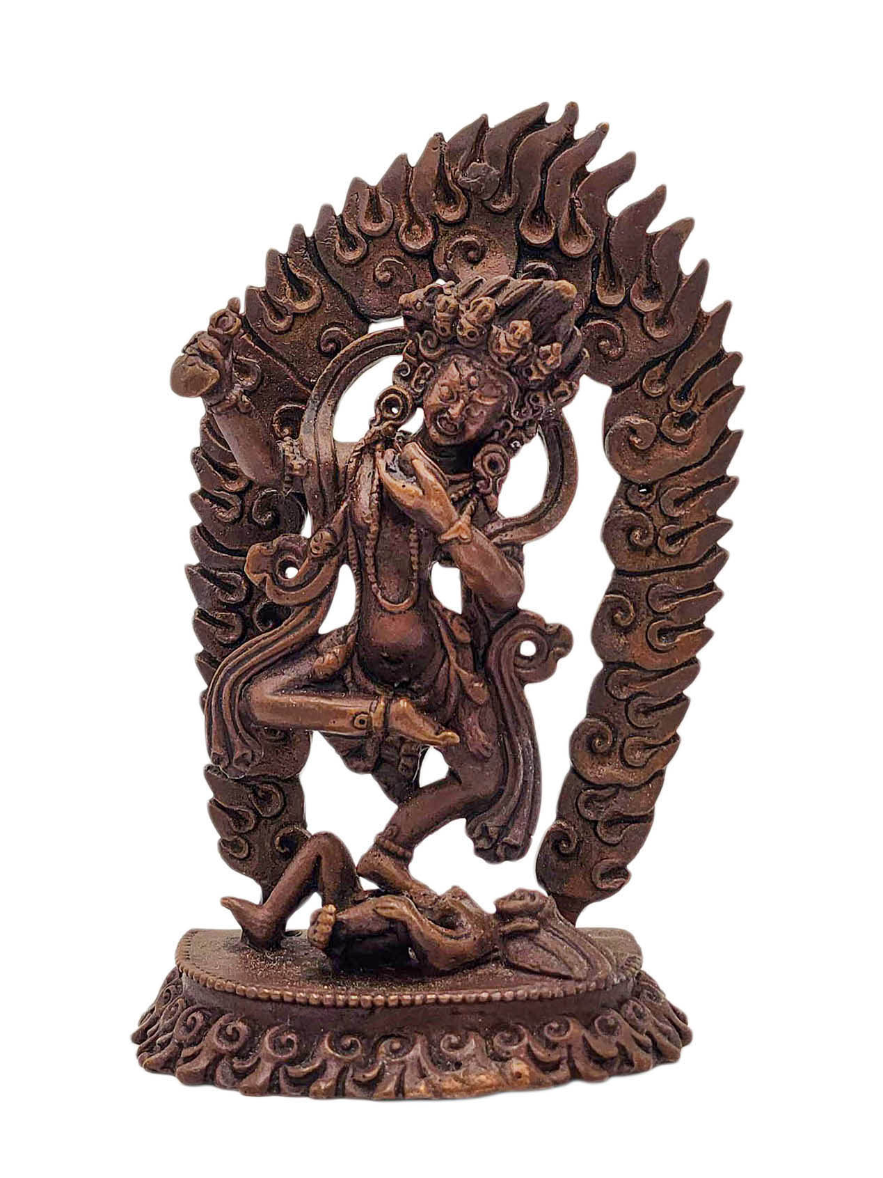 [vajravarahi], Buddhist Miniature Statue, [chocolate Oxidized]