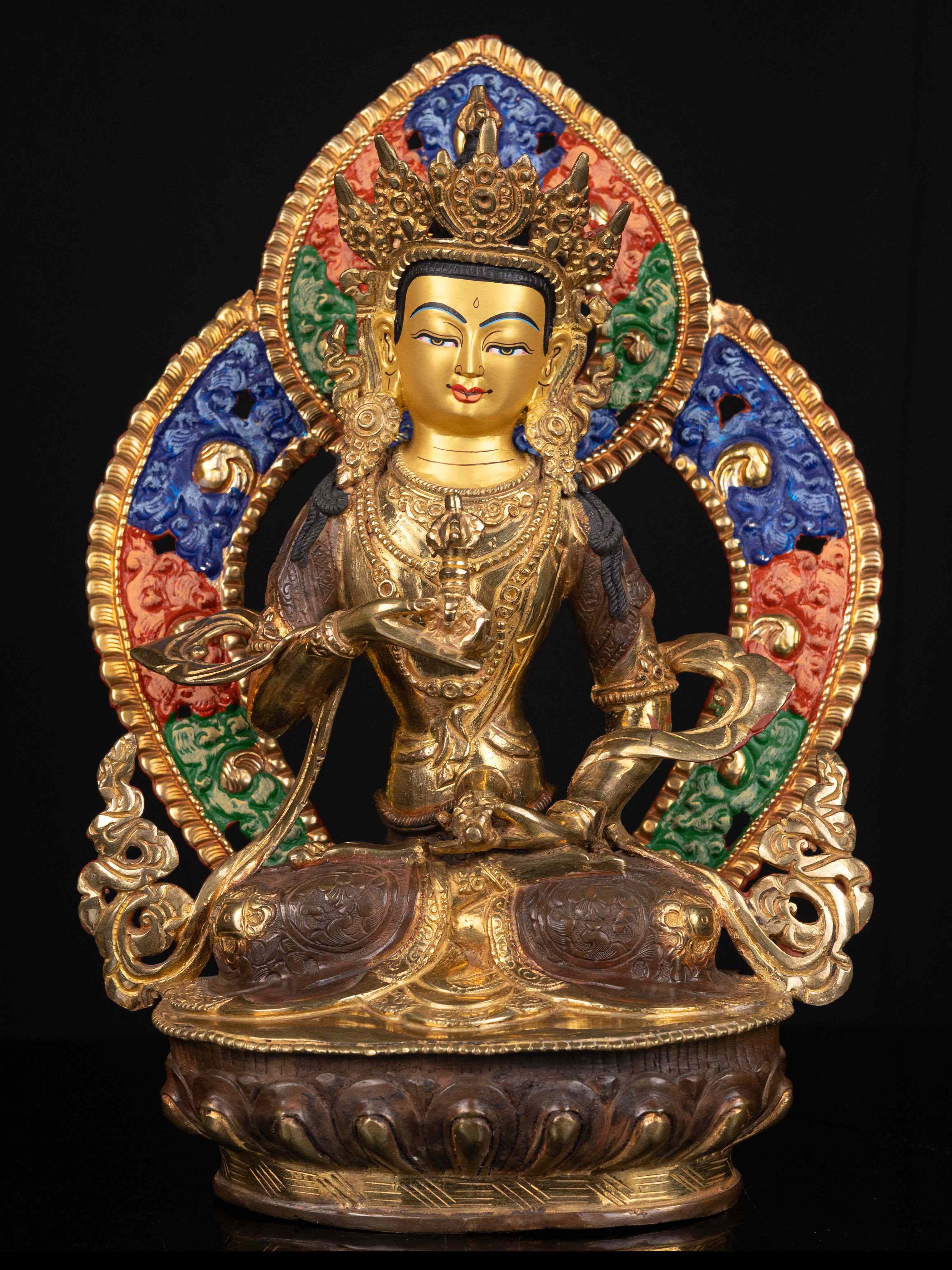 [vajrasattva] With Parwa, Buddhist Handmade Statue, [partly Gold Plated], [face Painted]