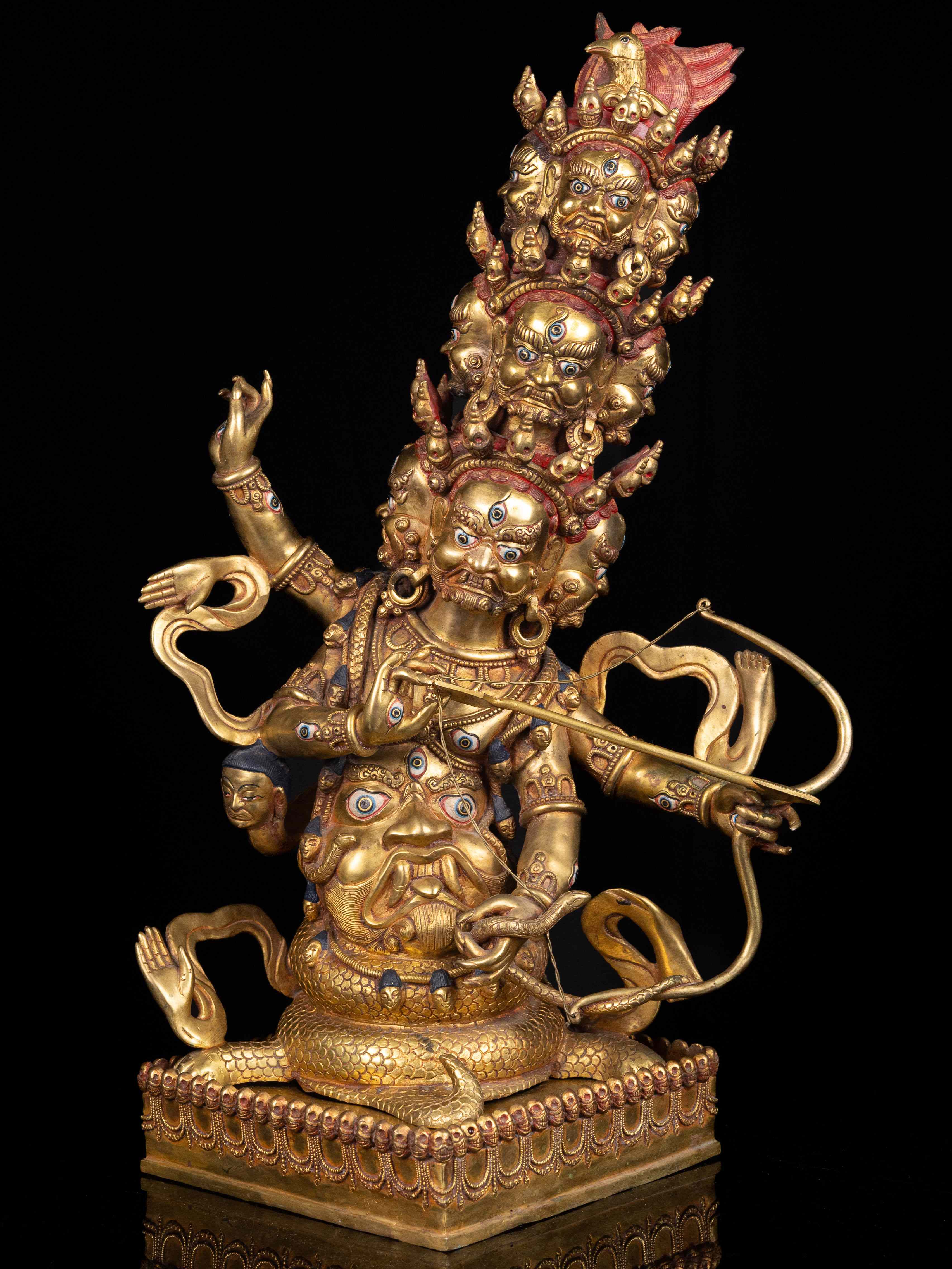 [rahula], Buddhist Handmade Statue, [full Gold Plated], [face Painted]