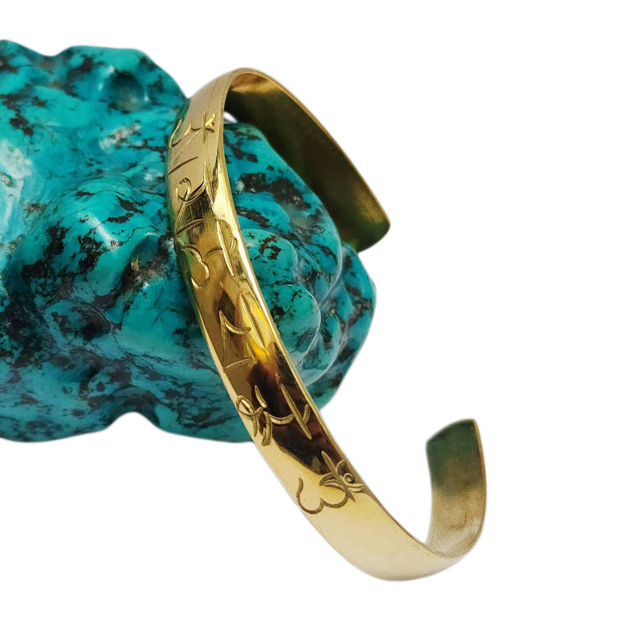 Brass Bracelet With [omph]  Carving