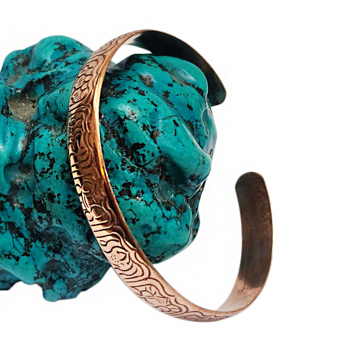 Brass Bracelet With [ashtamangala] Carving