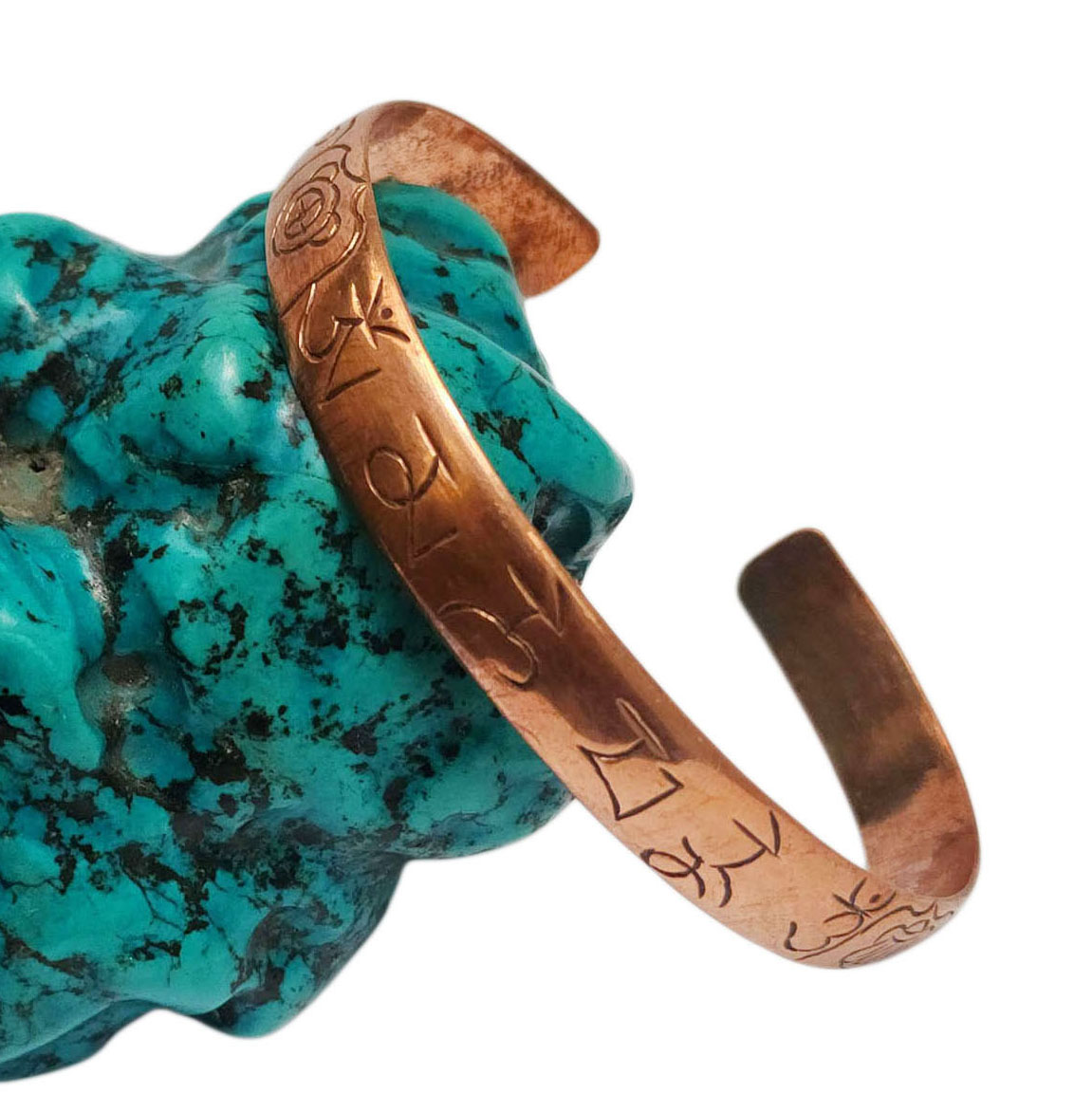 Brass Bracelet With [omph And Ashtamangala} Carving