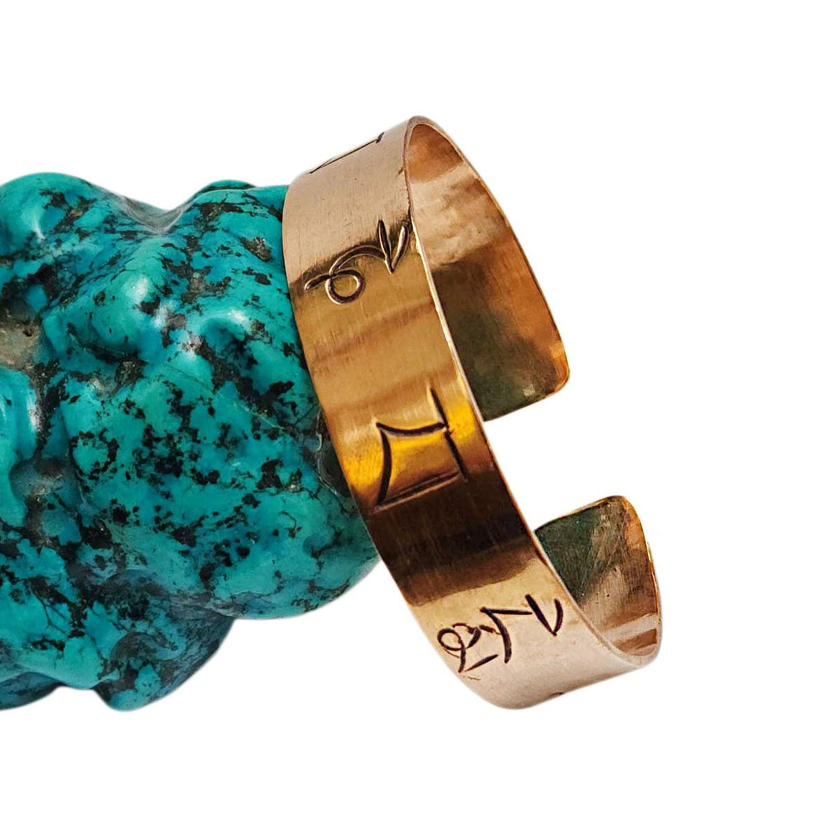 Brass Bracelet With [omph] Mantra Plate Carving