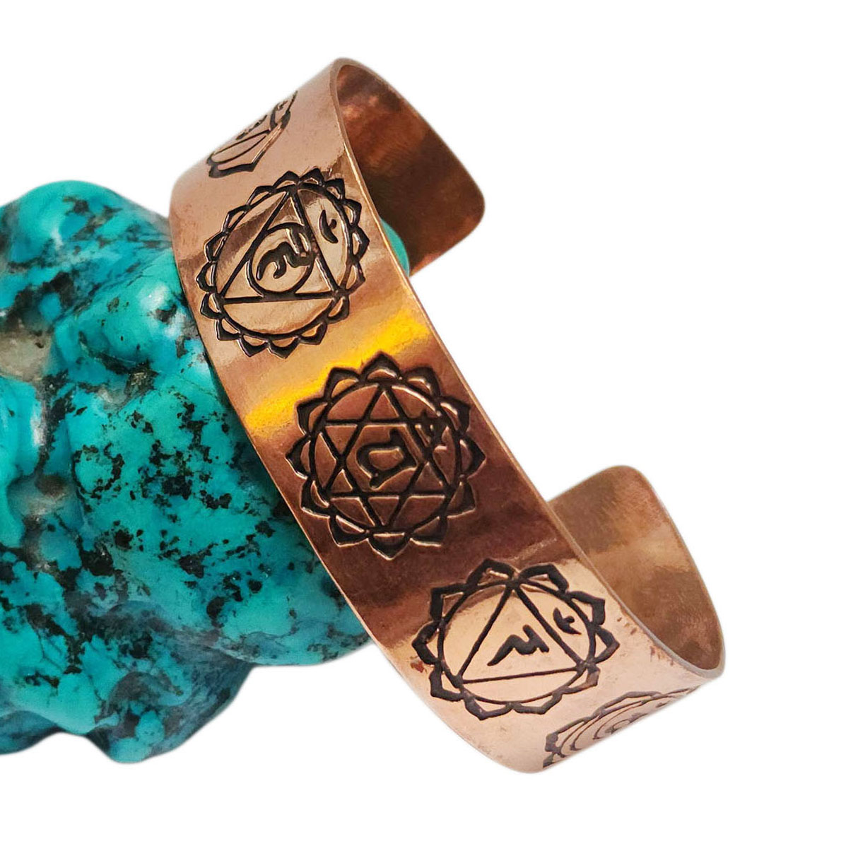 Brass Bracelet With [7 Chakra] Carving