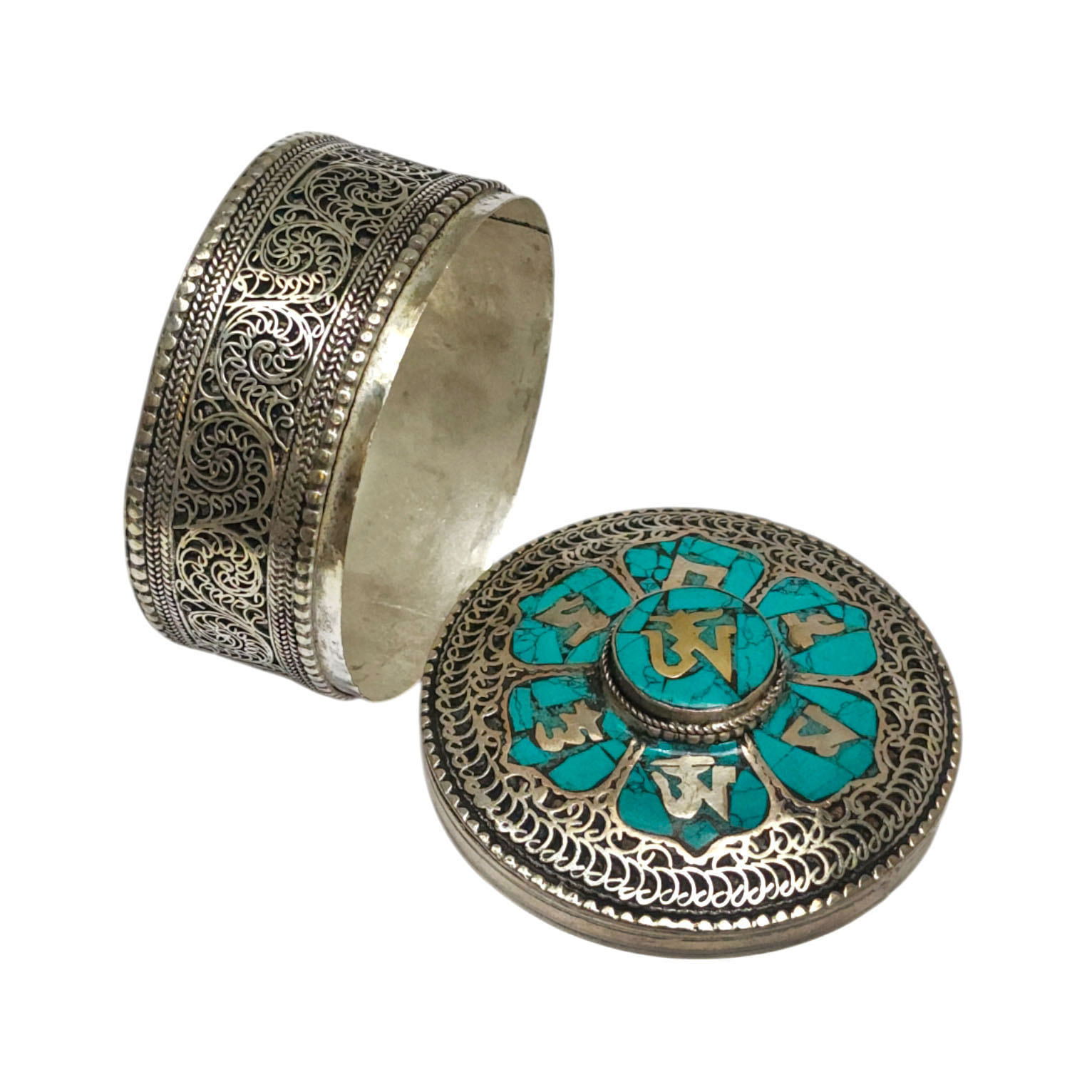 [jewelery Box] With Omph Design And Om In Center, [stone Setting]