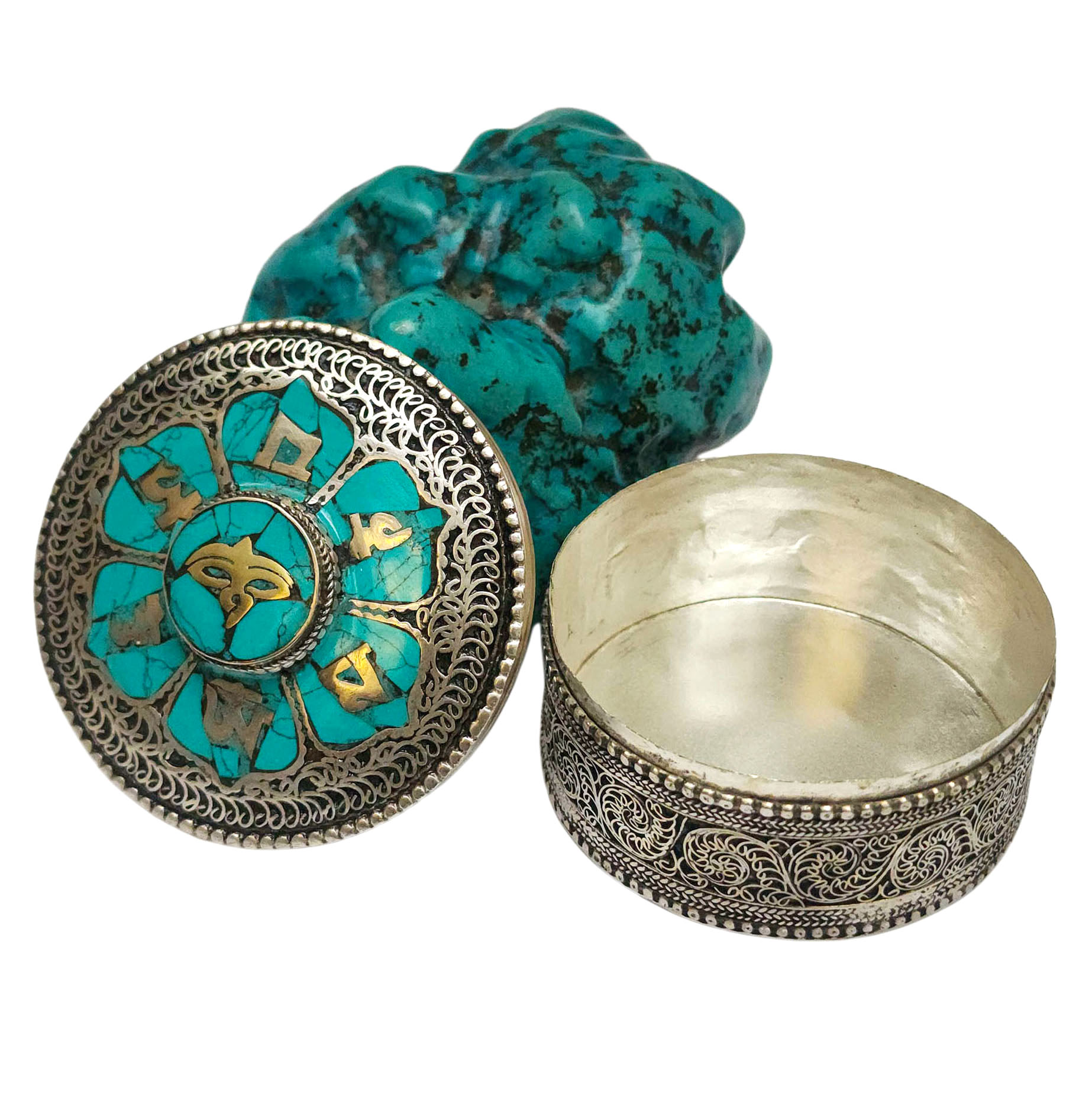 [jewelery Box] With Omph Design And Buddha Eye In Center, [stone Setting]