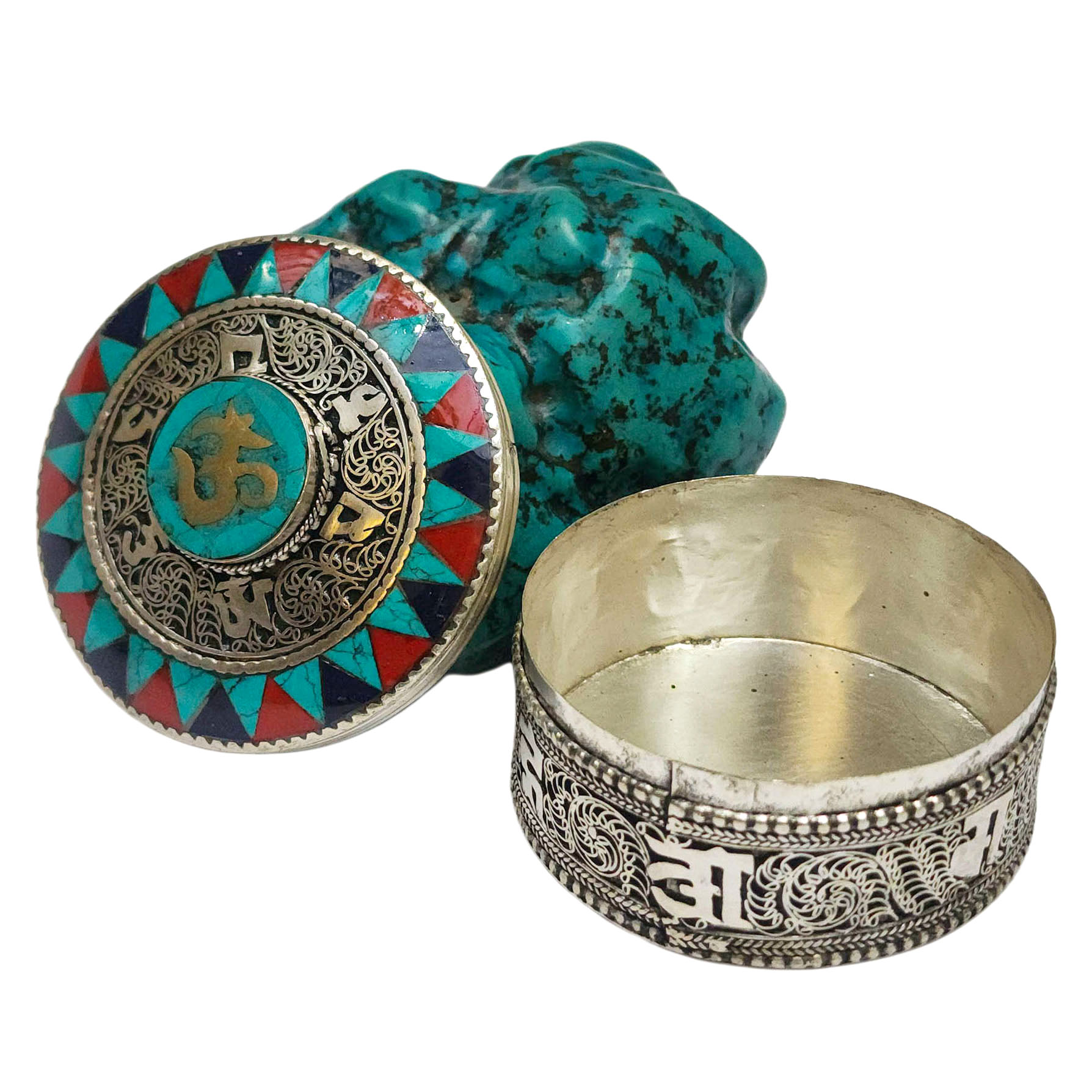 [jewelery Box] With Om - Hindu Design, [stone Setting]