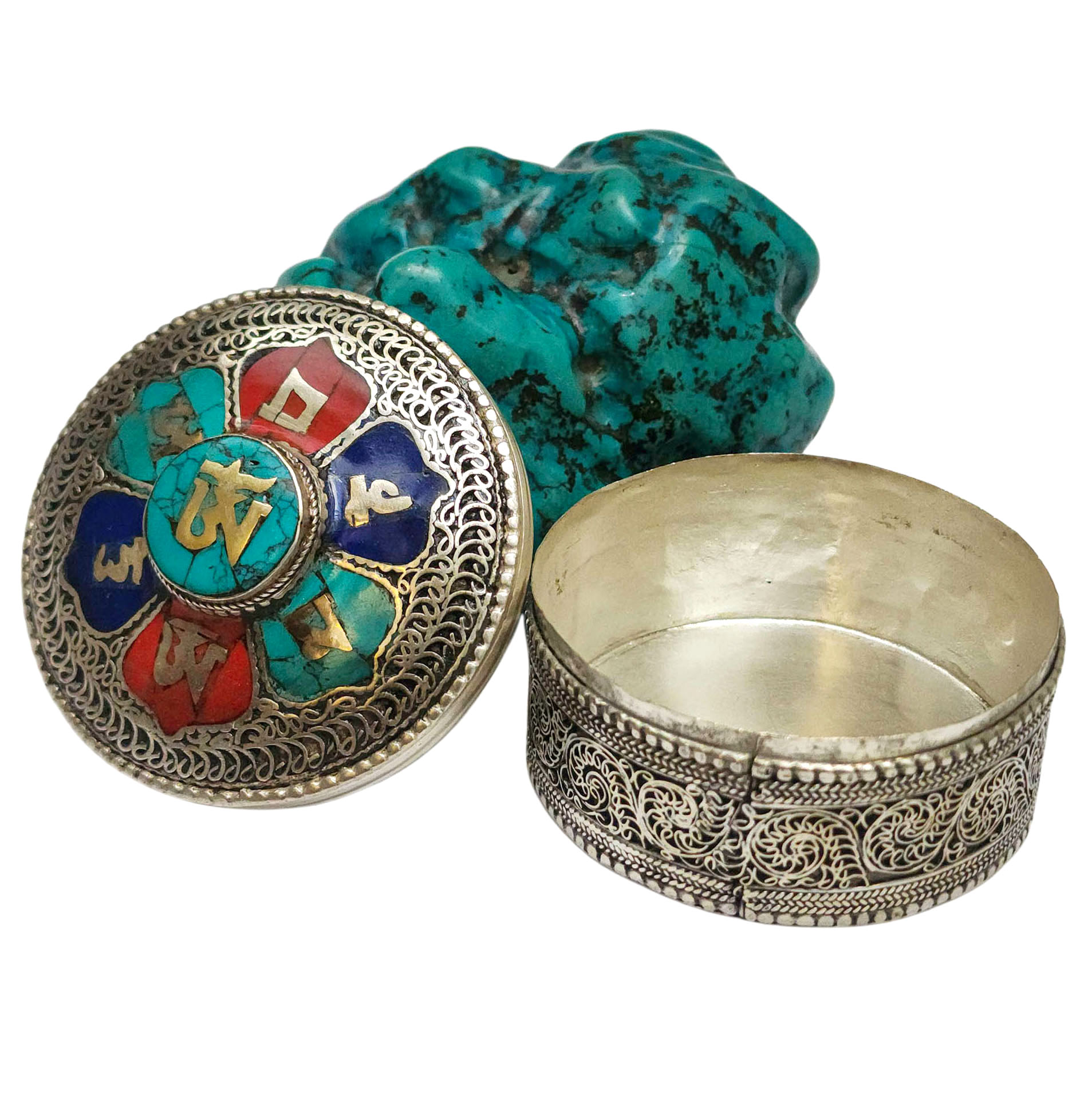 [jewelery Box] With Omph Design And Om In Center, [stone Setting]