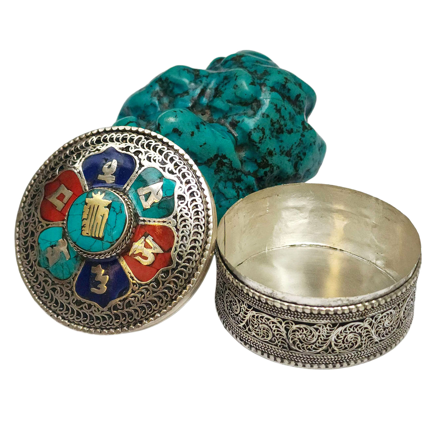 [jewelery Box] With Omph Design And Buddha Eye In Center, [stone Setting]