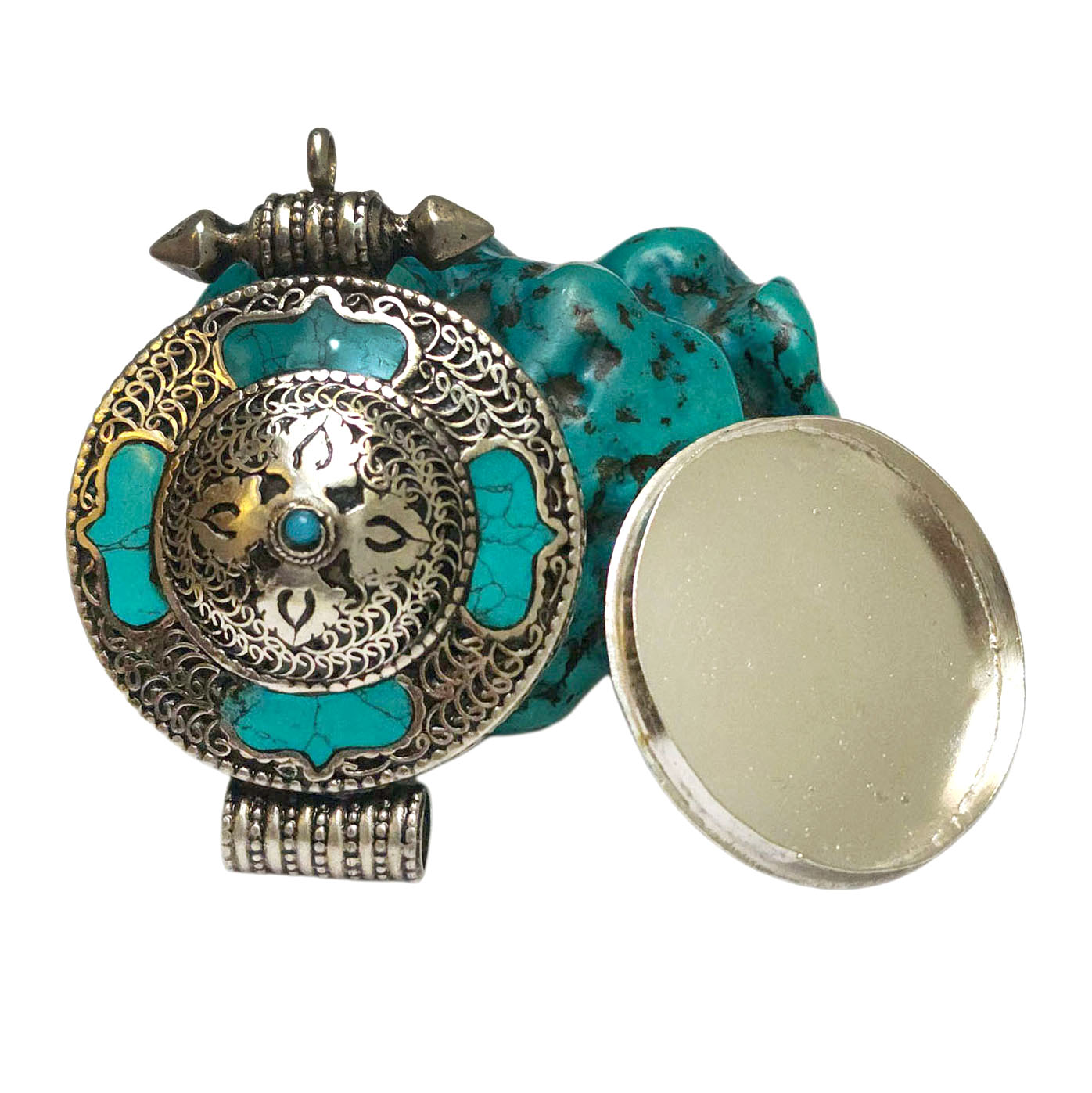 [zzzz], Tibetan Box With [double Dorje], [stone Setting], [coral]