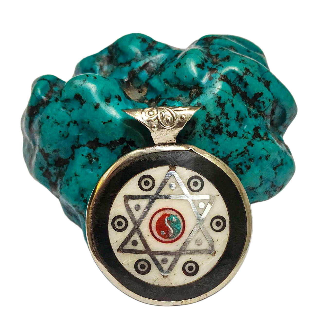 [metal Pendants] With Mandala In Center, [stone Setting]