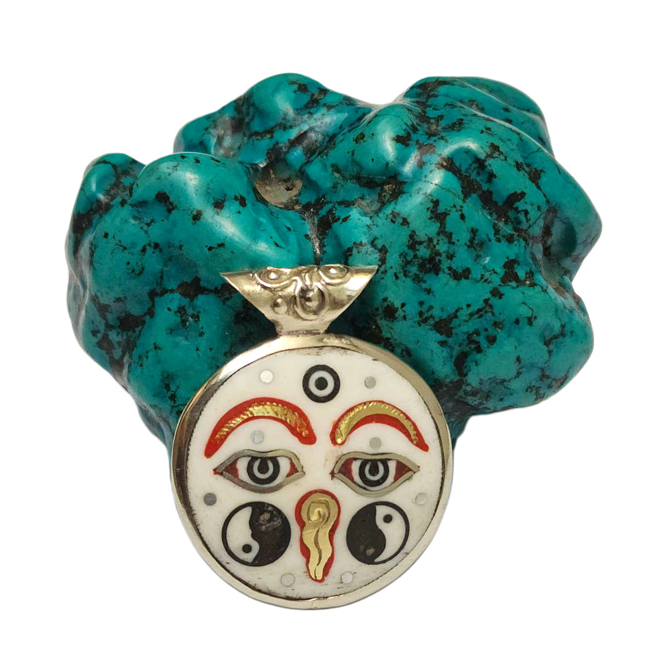 [metal Pendants] With Buddha Eye In Center, [stone Setting]