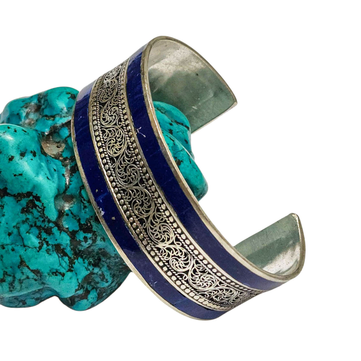 [metal Bracelet], With [stone Setting ], [lapis]