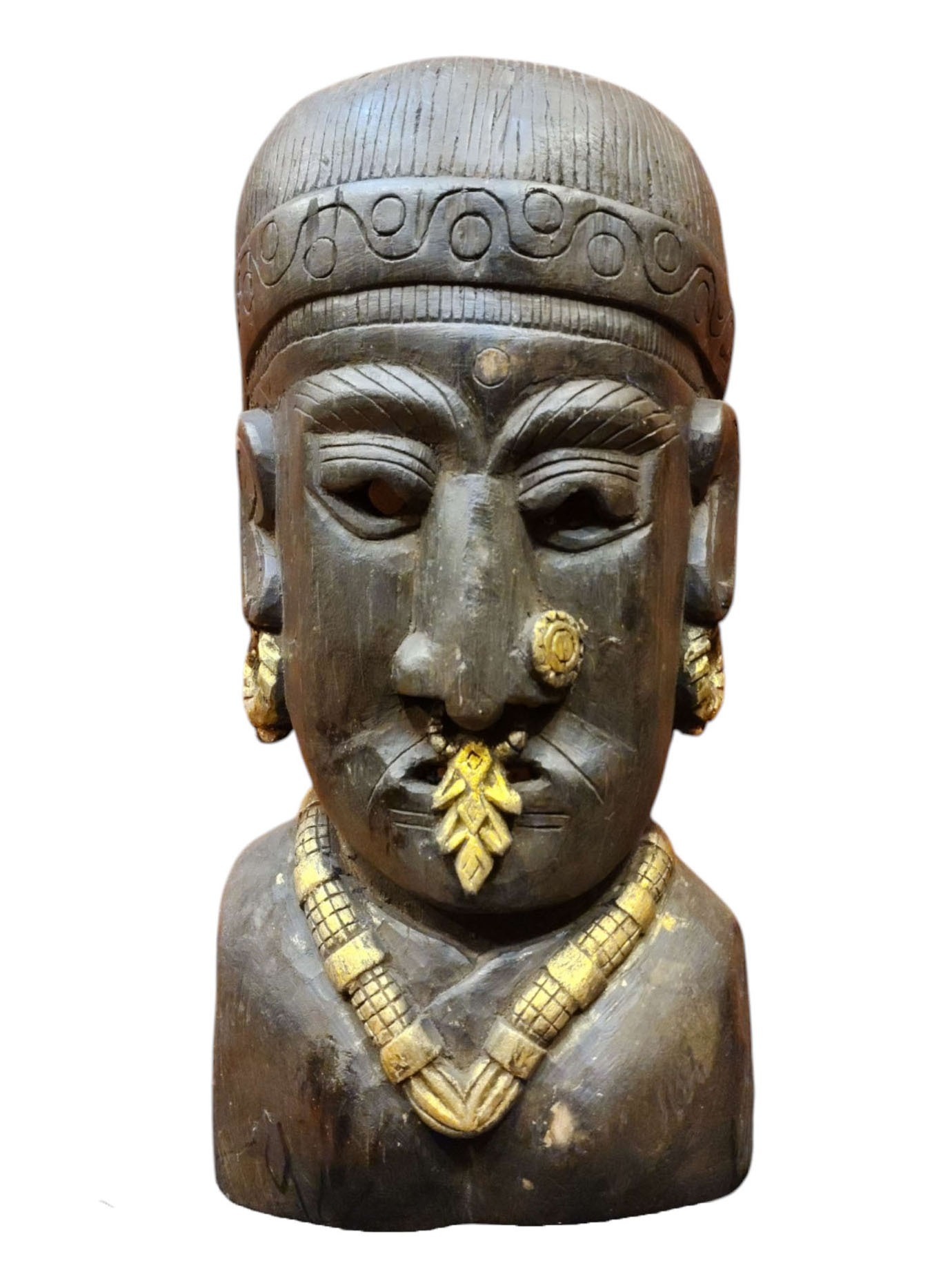 Buddhist Wooden Mask [tribal Mask], Tibetan Style Wtih [traditional Colors], Poplar Wood