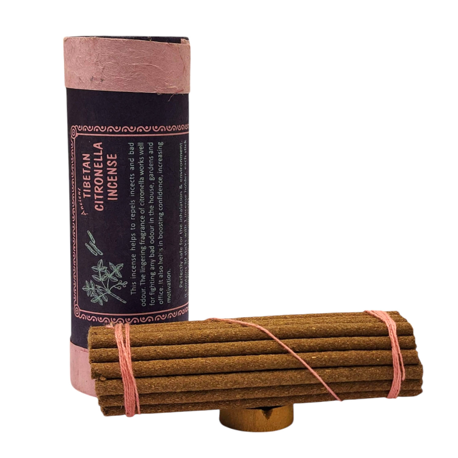 [tibetan Citronella] Tibetan Herbal Incense, [30 Sticks], [incense Holder]