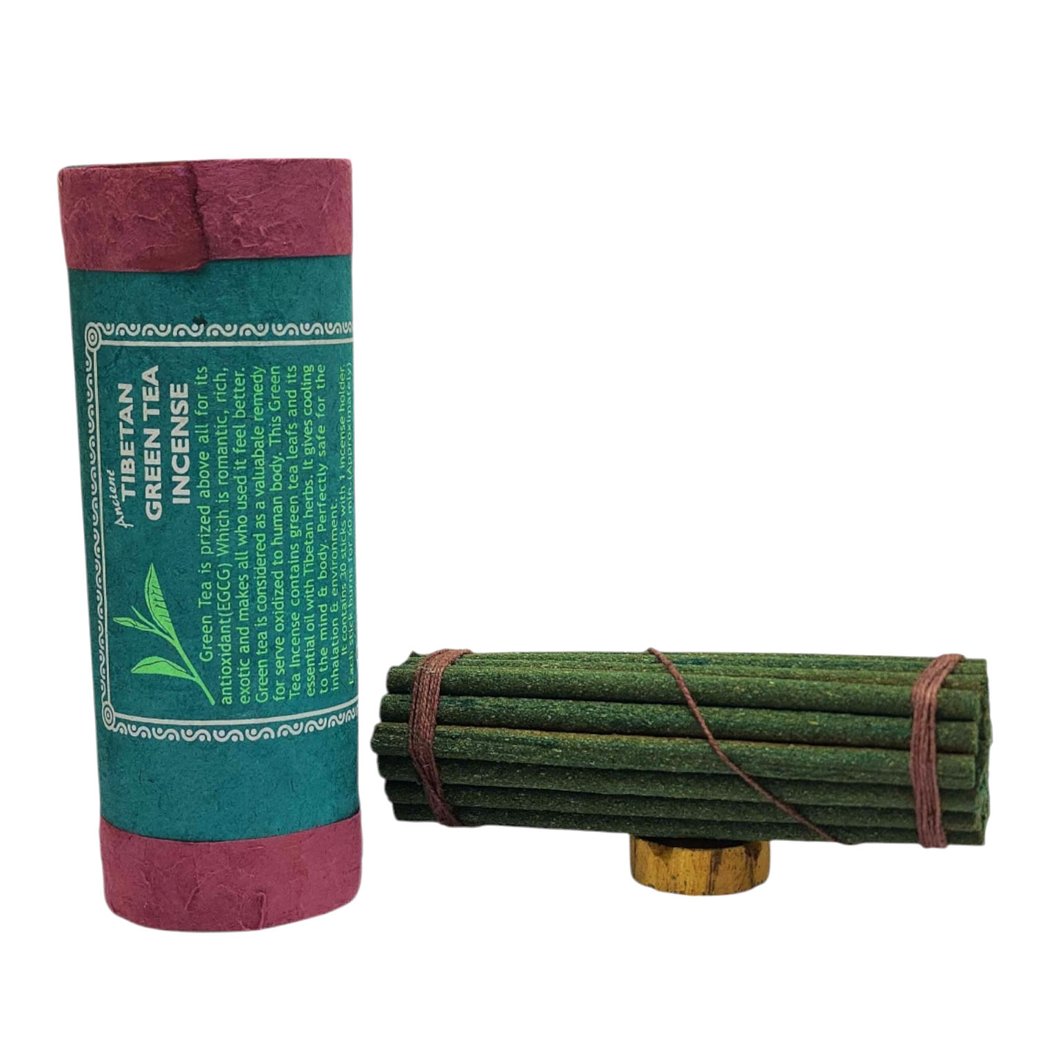 [tibetan Green Tea] Tibetan Herbal Incense, [30 Sticks], [incense Holder]