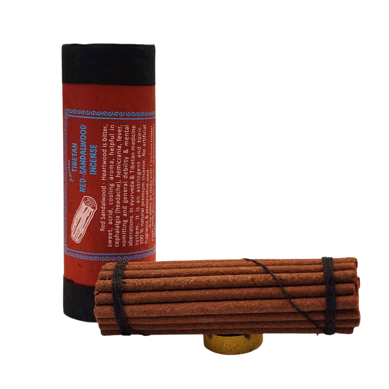 [tibetan Red Sandalwood] Tibetan Herbal Incense, [30 Sticks], [incense Holder]