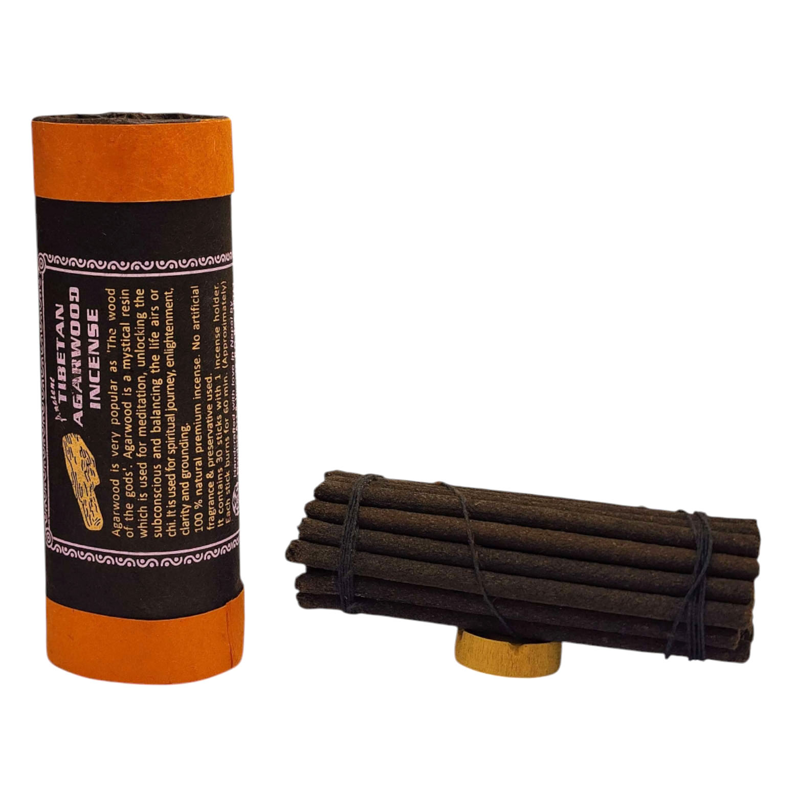 [tibetan Agarwood] Tibetan Herbal Incense, [30 Sticks], [incense Holder]