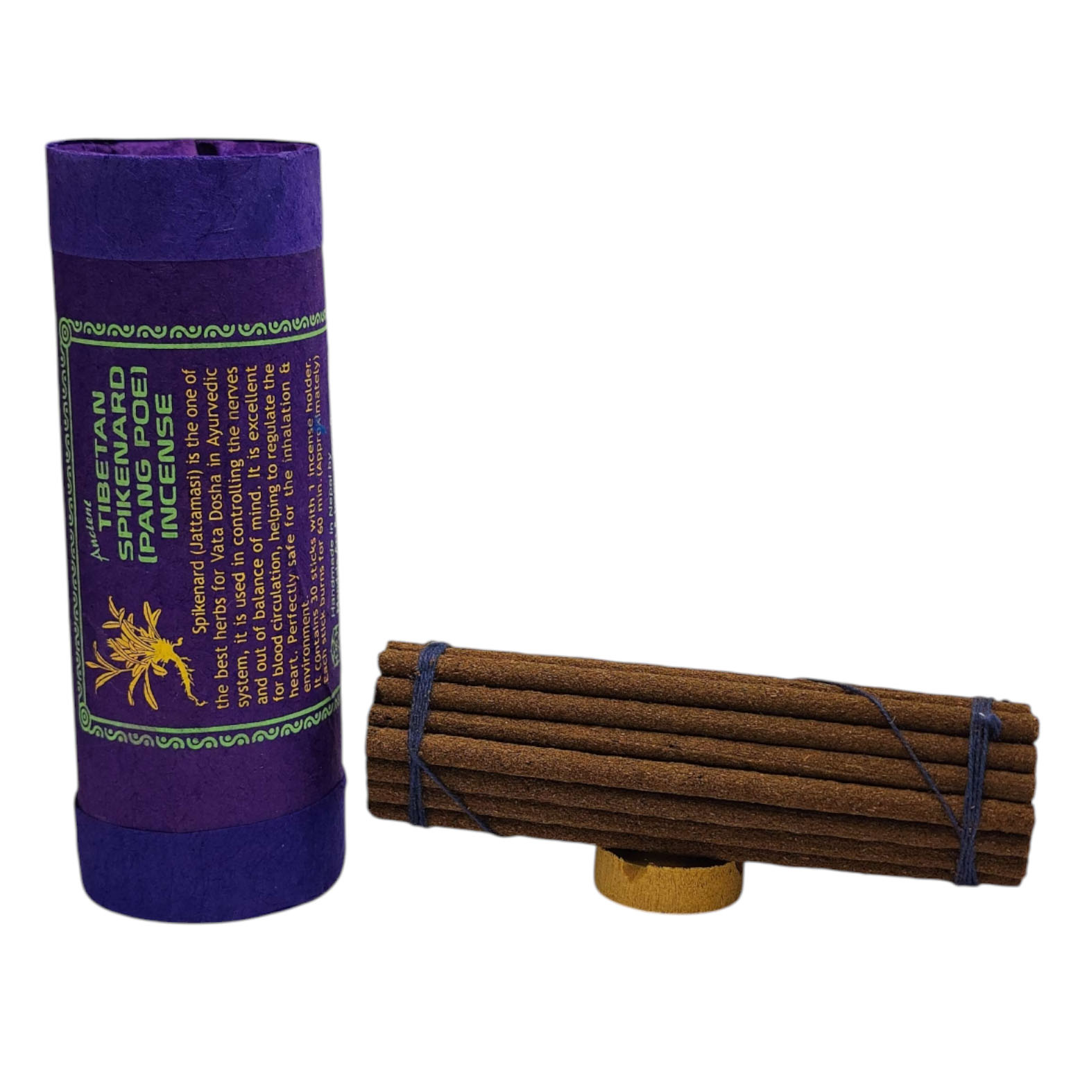 [tibetan Spikenard] (pang Poe) Tibetan Herbal Incense, [30 Sticks], [incense Holder]