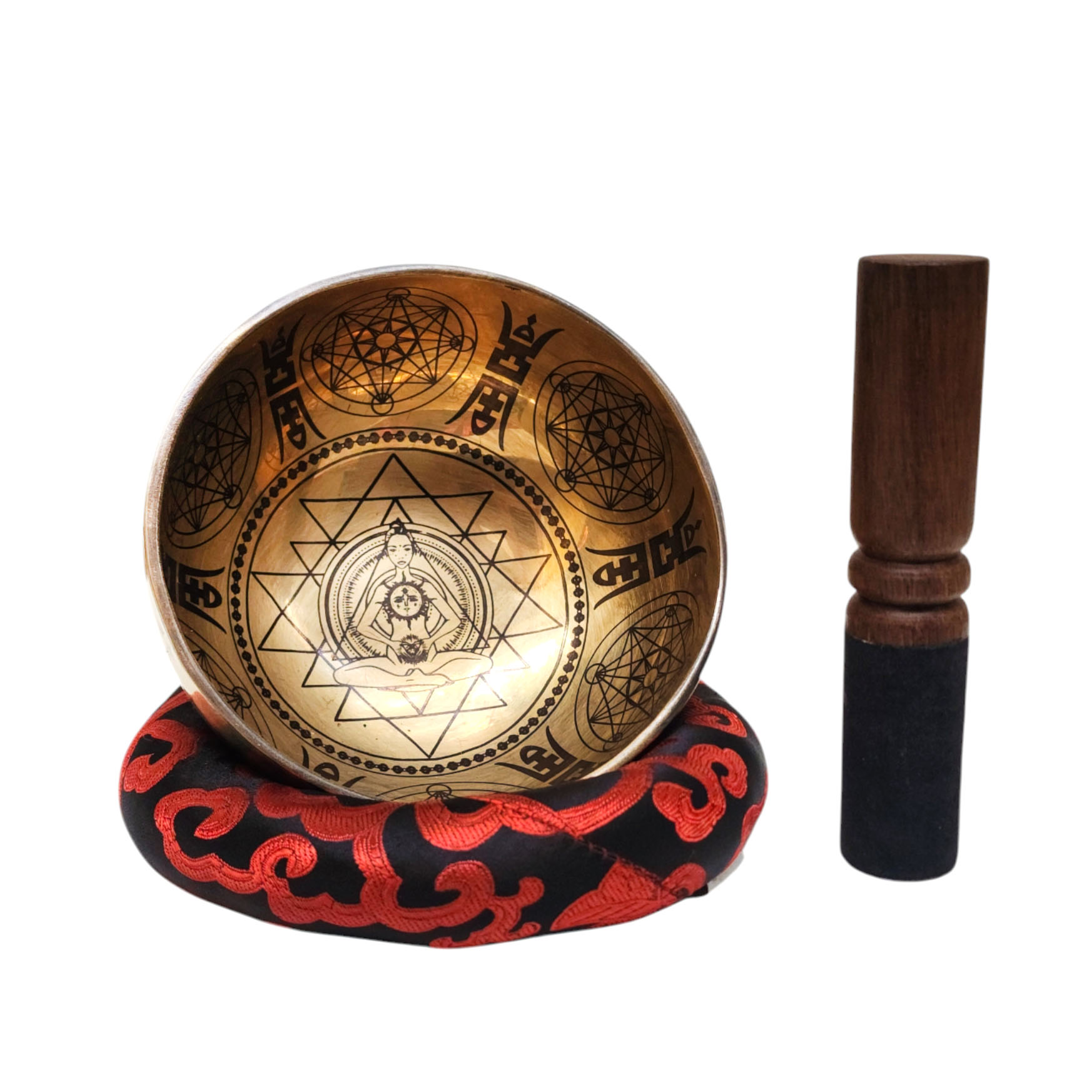 Singing Bowl, Buddhist Hand Beaten, With [samadhi] Carved Inside, [select Accessories]