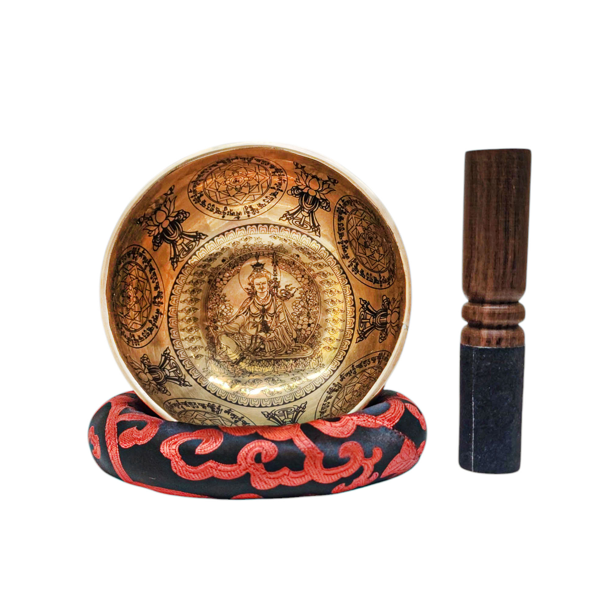 Singing Bowl, Buddhist Hand Beaten, With [guru] Carved Inside, [select Accessories]
