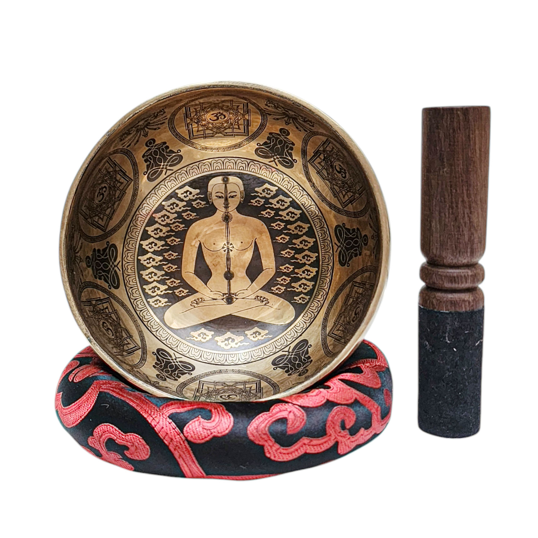 Singing Bowl, Buddhist Hand Beaten, With [samadhi] Carved Inside, [select Accessories]