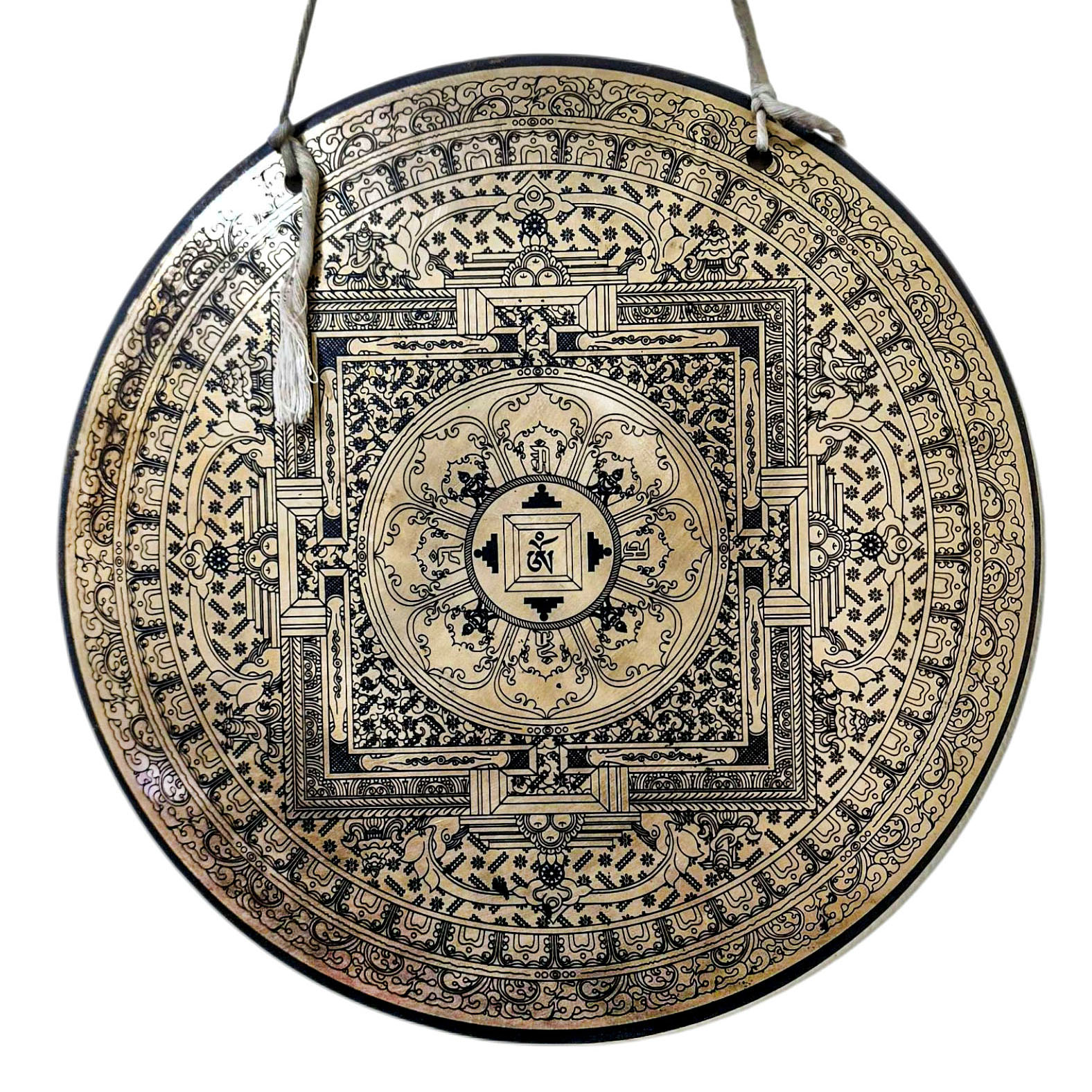 Handmade [gong], Bronze [wind Or Flat] Gong, [mandala] Etching Carving