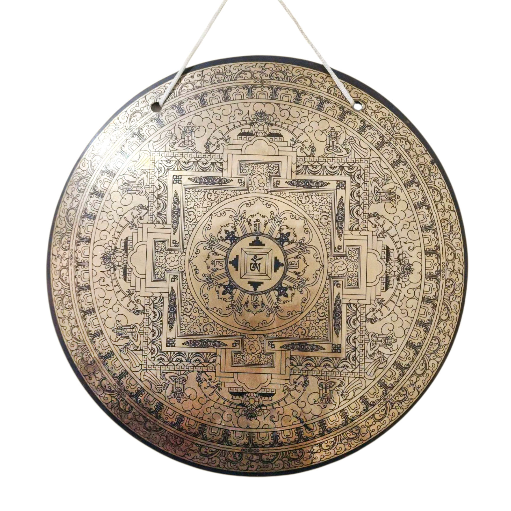 Handmade [gong], Bronze [wind Or Flat] Gong, [mandala] Etching Carving