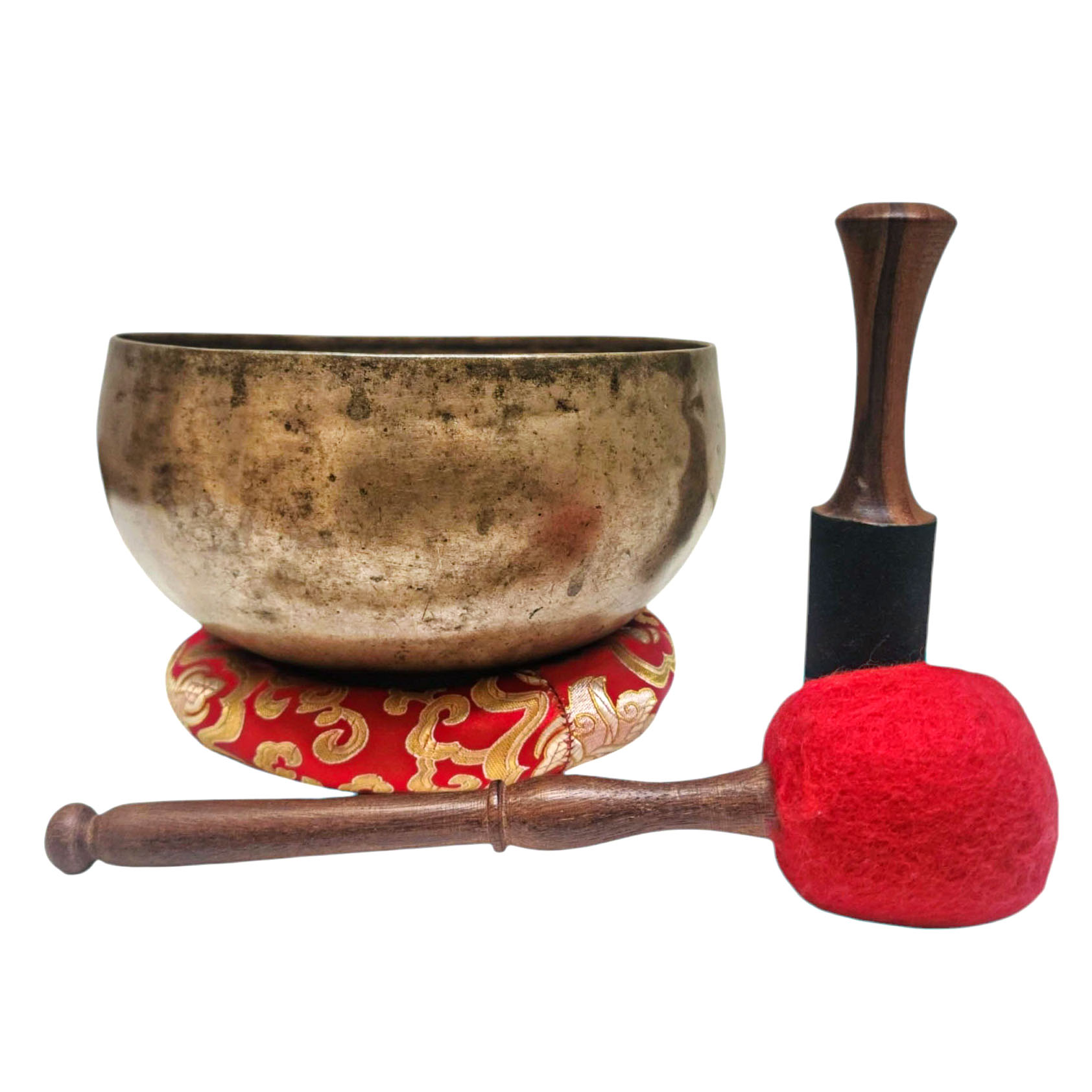 Kopre Singing Bowl, Buddhist Hand Beaten, Antique Finishing, [select Accessories]