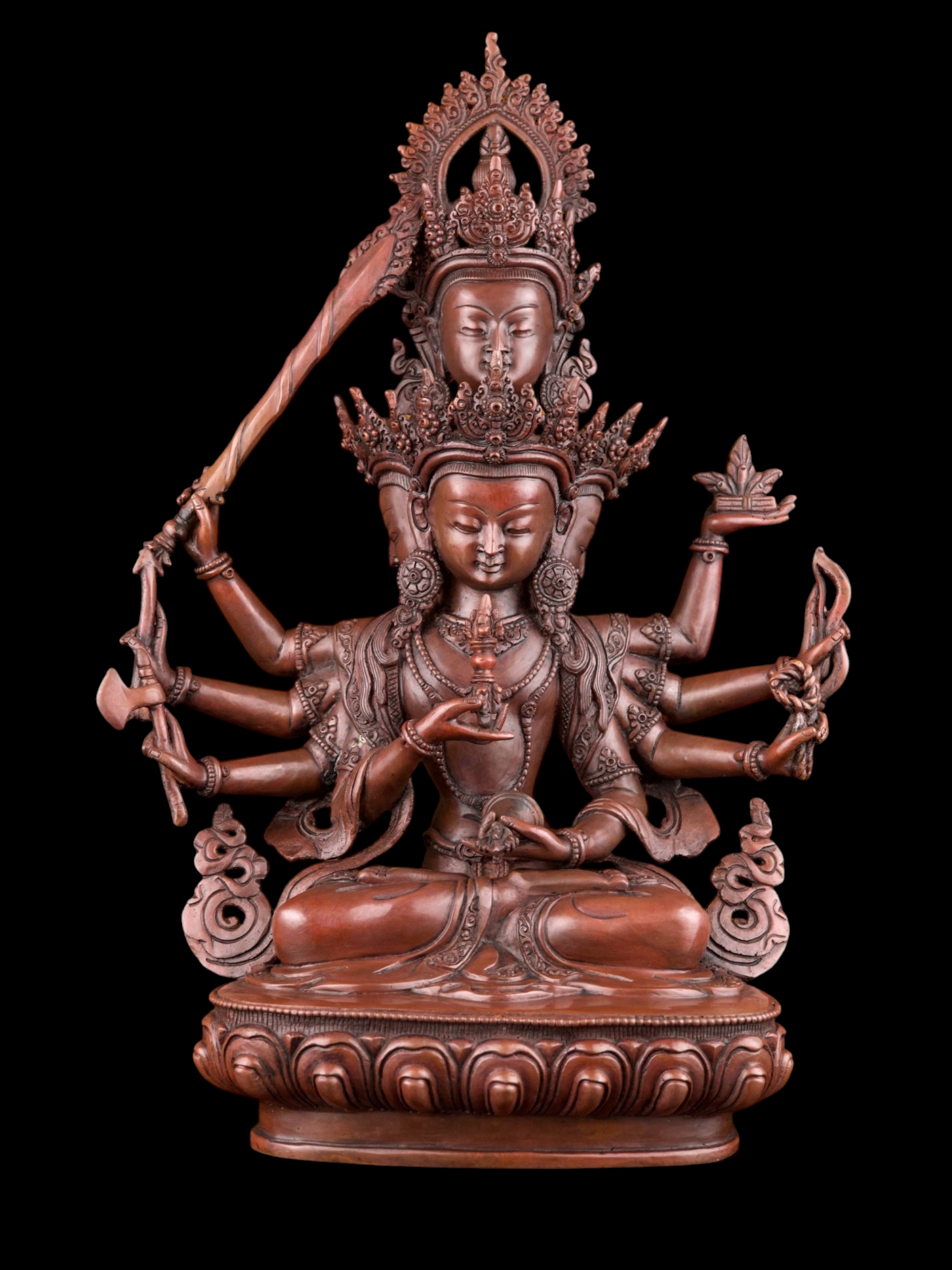 [vajrasattva] Buddhist Handmade Statue, With [chocolate Oxidized]