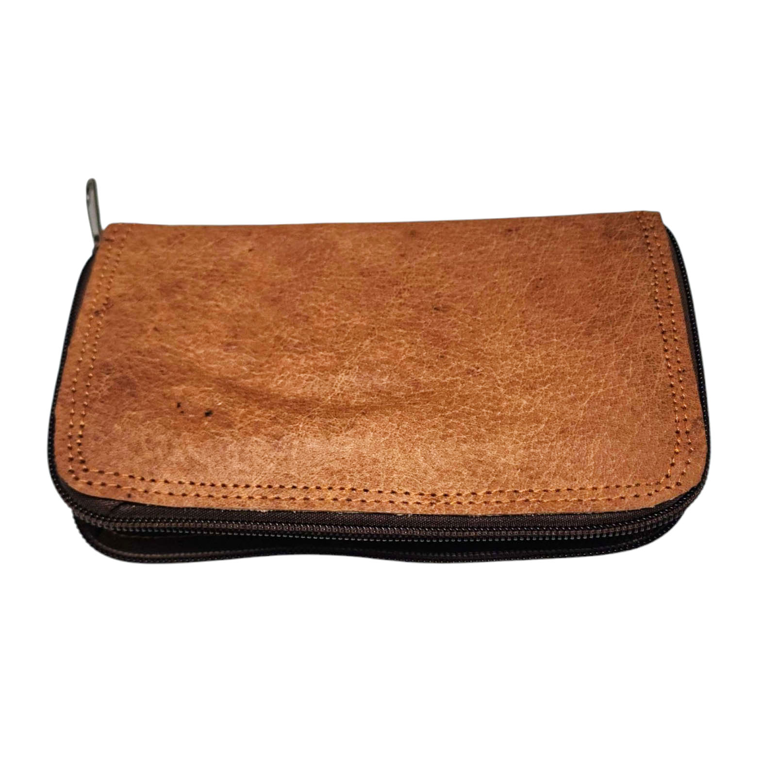 Pure Leather Handmade Purse [brown], [4 Pocket], [2 Zip]