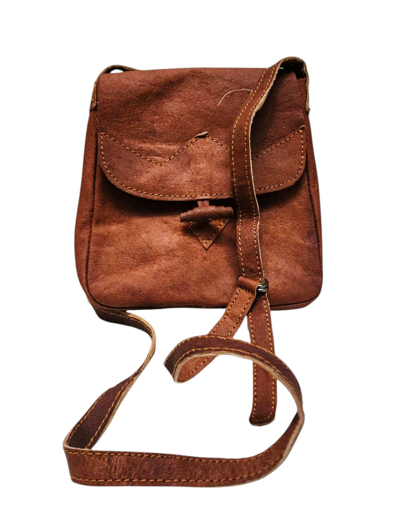 Himalayan Yak Leather Office Shoulder Bag [2 Pockets], With [hook Lock]