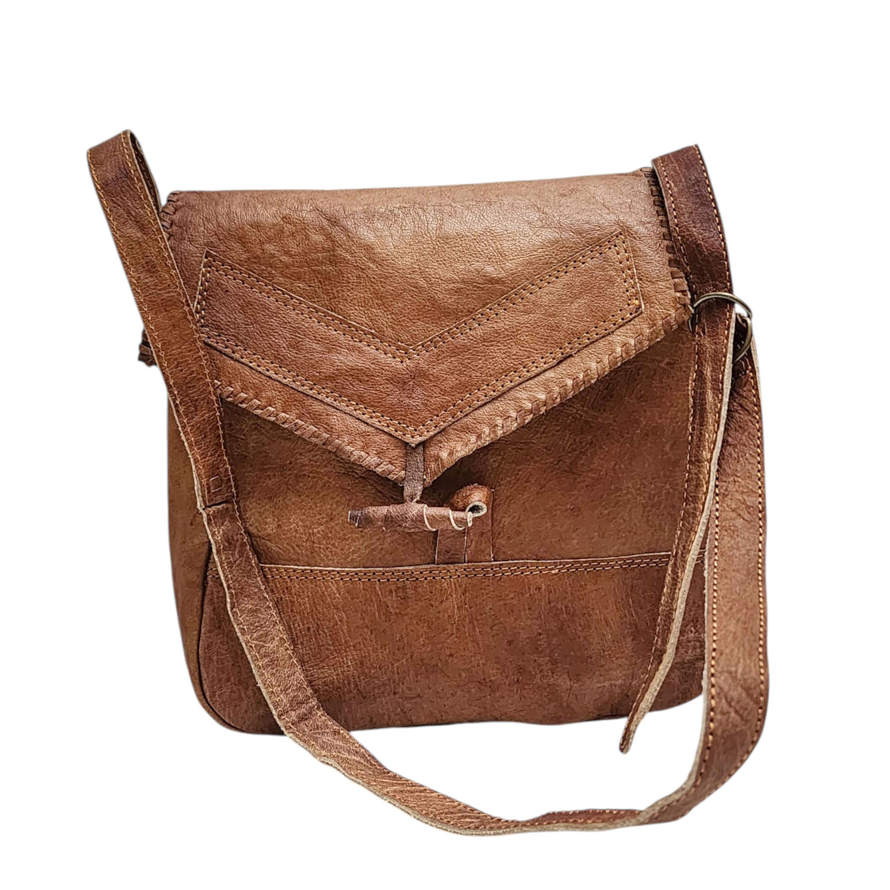 Himalayan Yak Leather Office Shoulder Bag [1  Pockets], [1 Zip],  With [hook Lock]