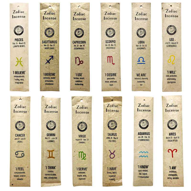 Zodiac Incense Set Ritual Incense Stick, [15 Stick] In Packet, [high Quality], Made In Nepal