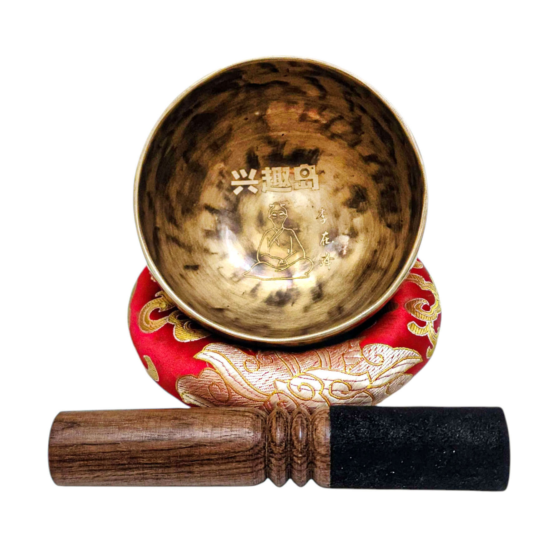 Singing Bowl, Buddhist Hand Beaten, With [] Carved Inside, [select Accessories]