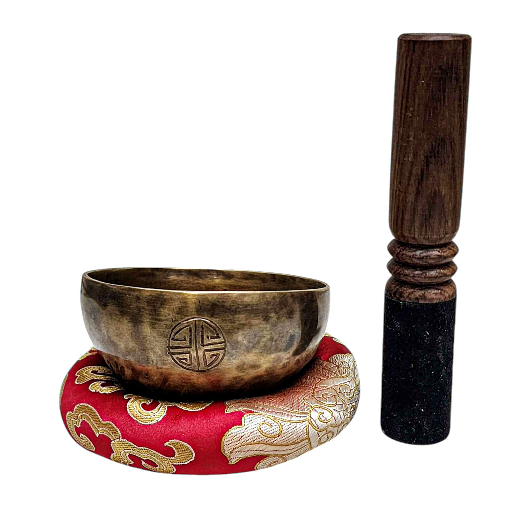 [full Moon Bowl], Moon Carved, Buddhist Hand Beaten, Antique Finishing, [select Accessories]