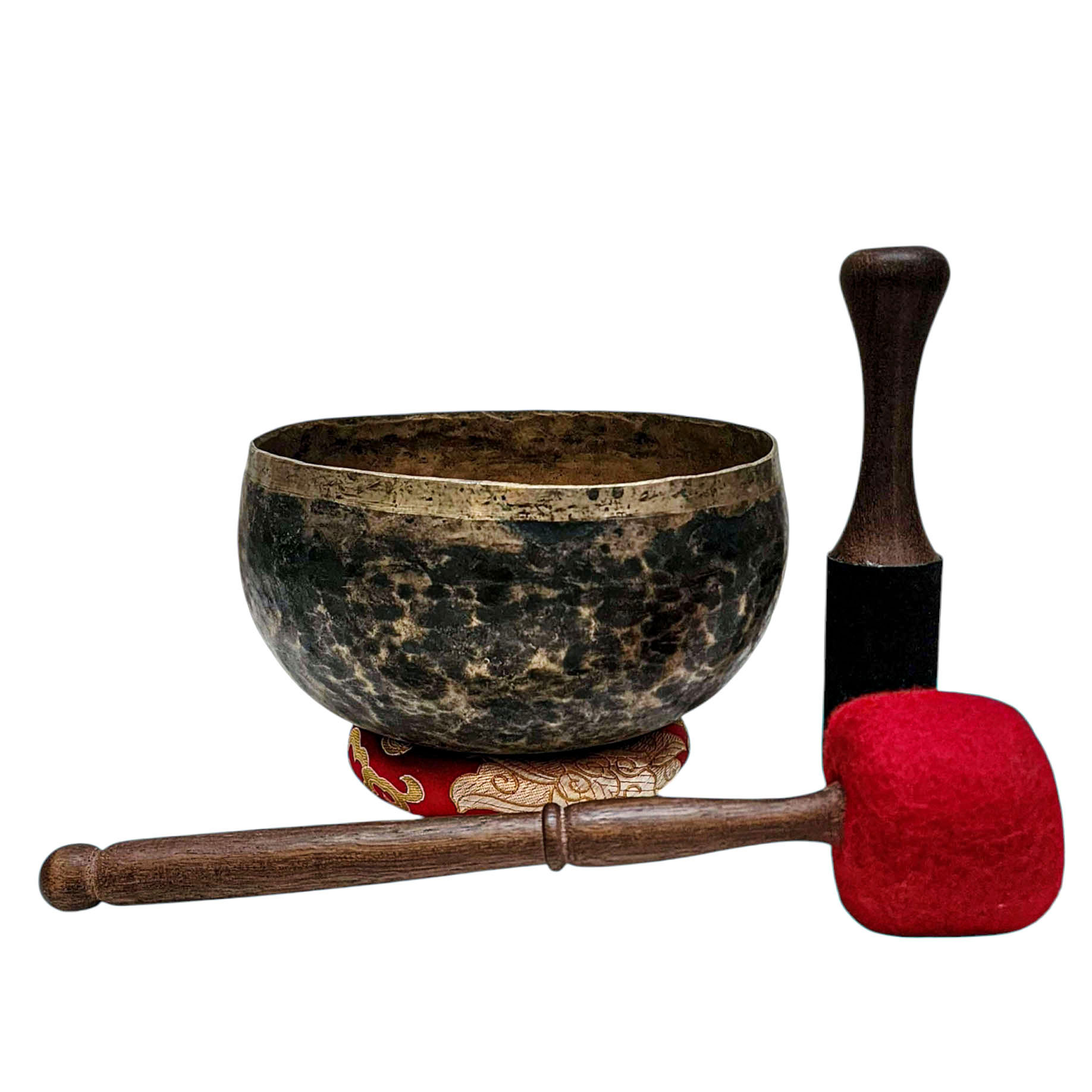 [rare Find], [kopre], Buddhist Hand Beaten Singing Bowl, Antique Finishing, [select Accessories]