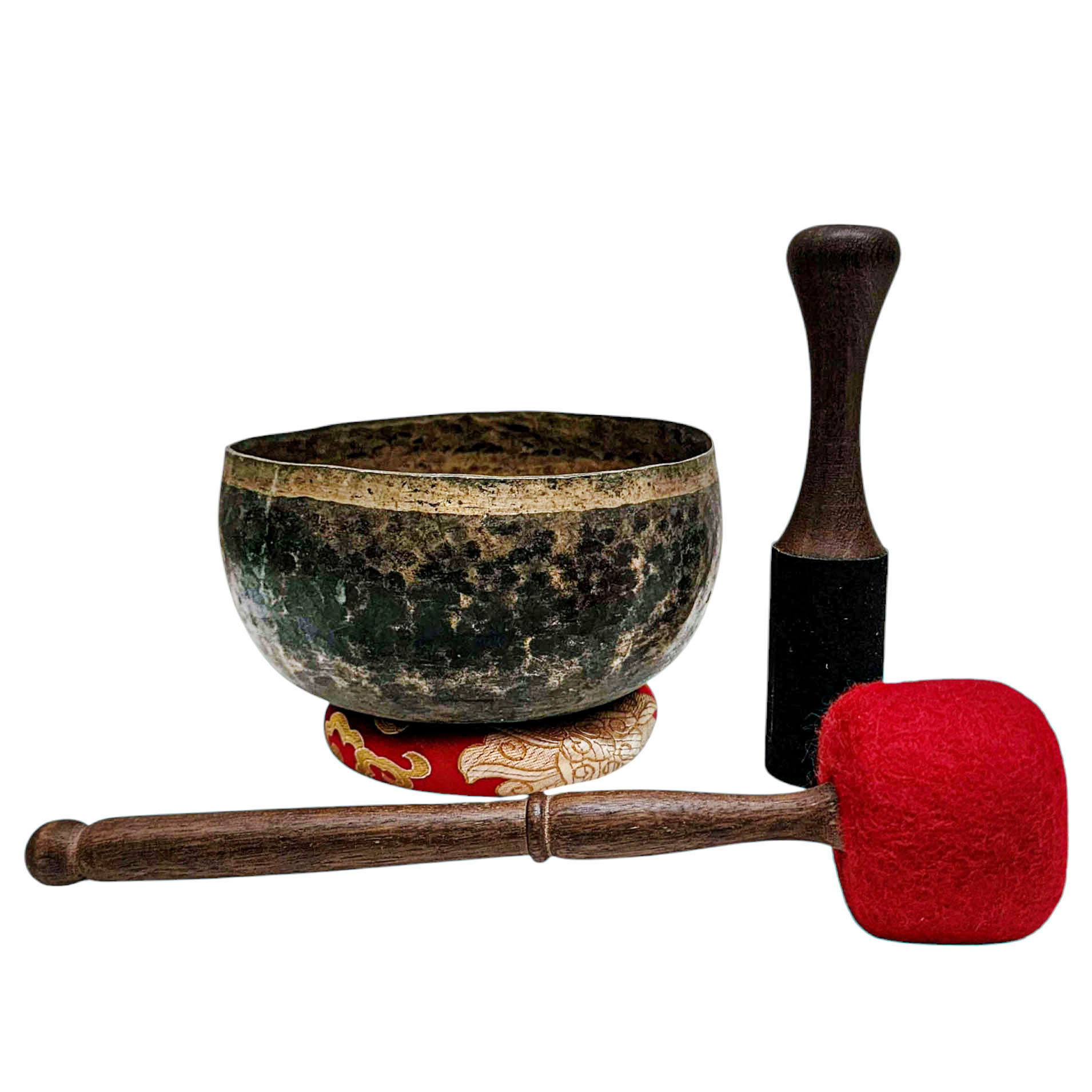 [rare Find], [kopre], Buddhist Hand Beaten Singing Bowl, Antique Finishing, [select Accessories]