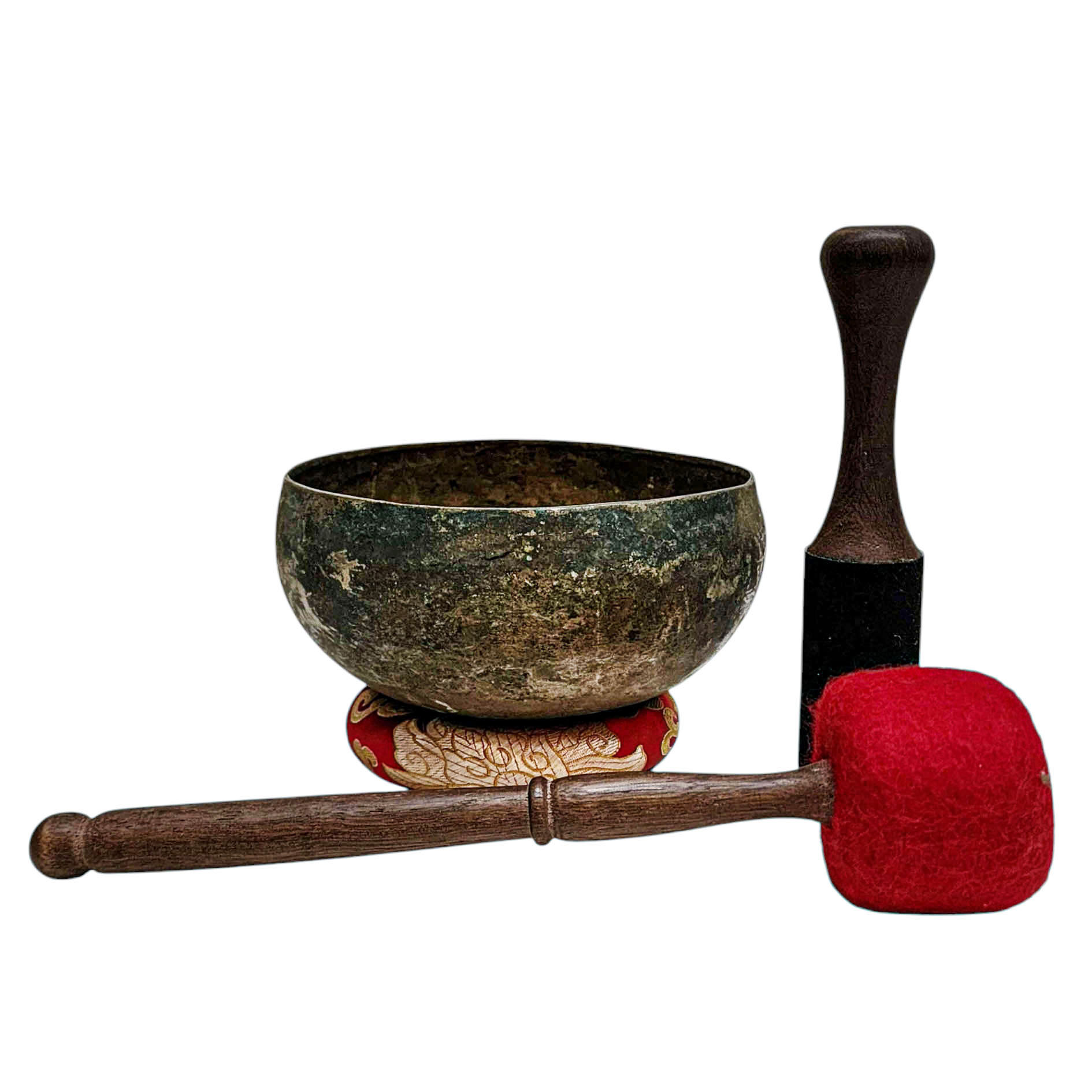 [rare Find], [kopre], Buddhist Hand Beaten Singing Bowl, Antique Finishing, [select Accessories]